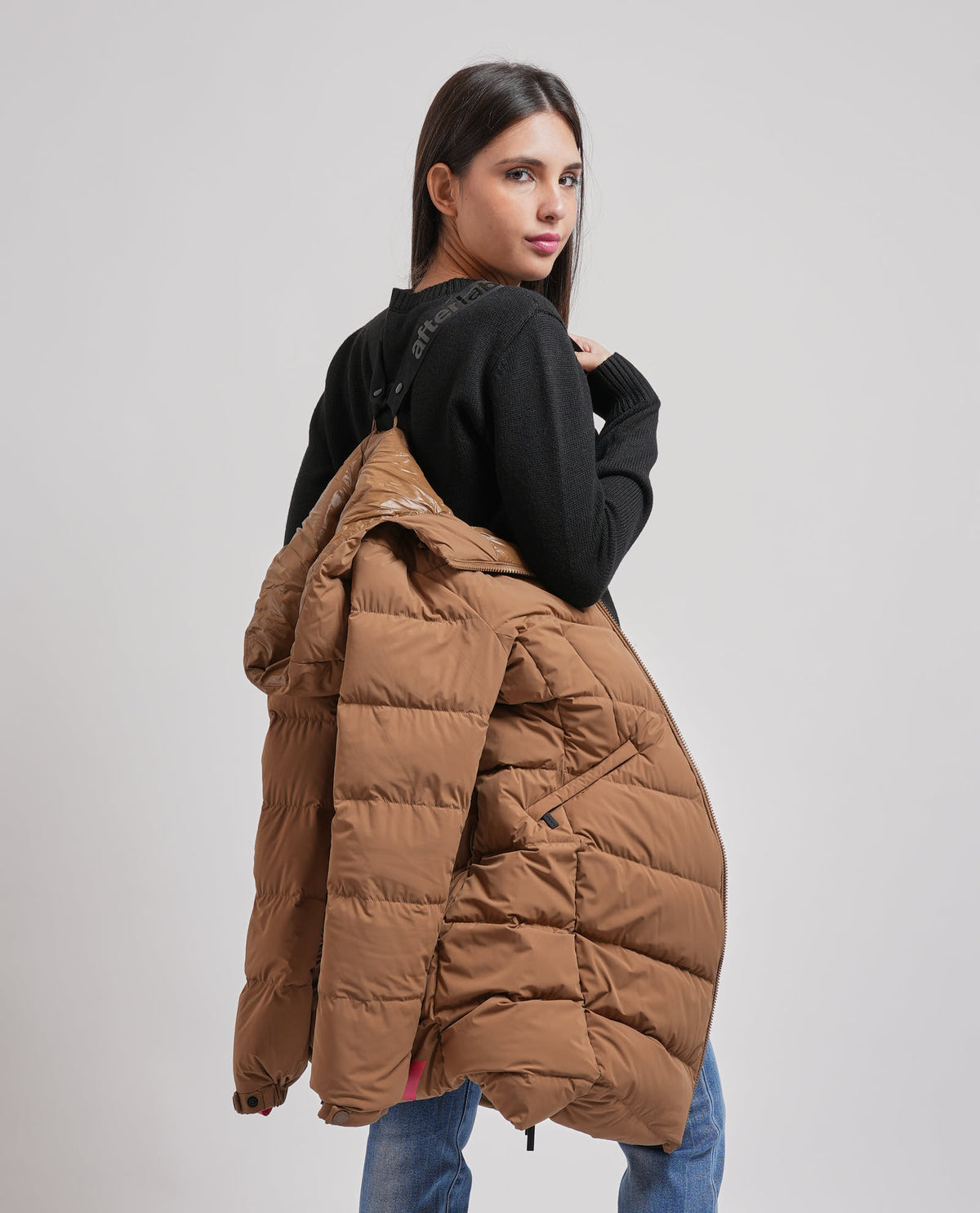 Giubbotto lungo trapuntato After Label donna 