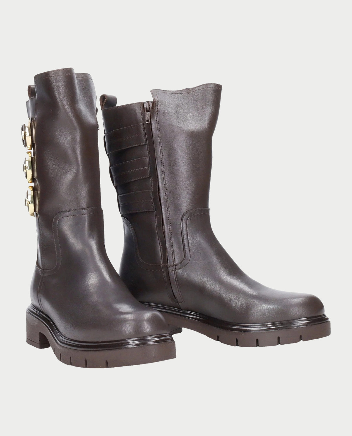 Stivali in pelle Albano con zip laterale 