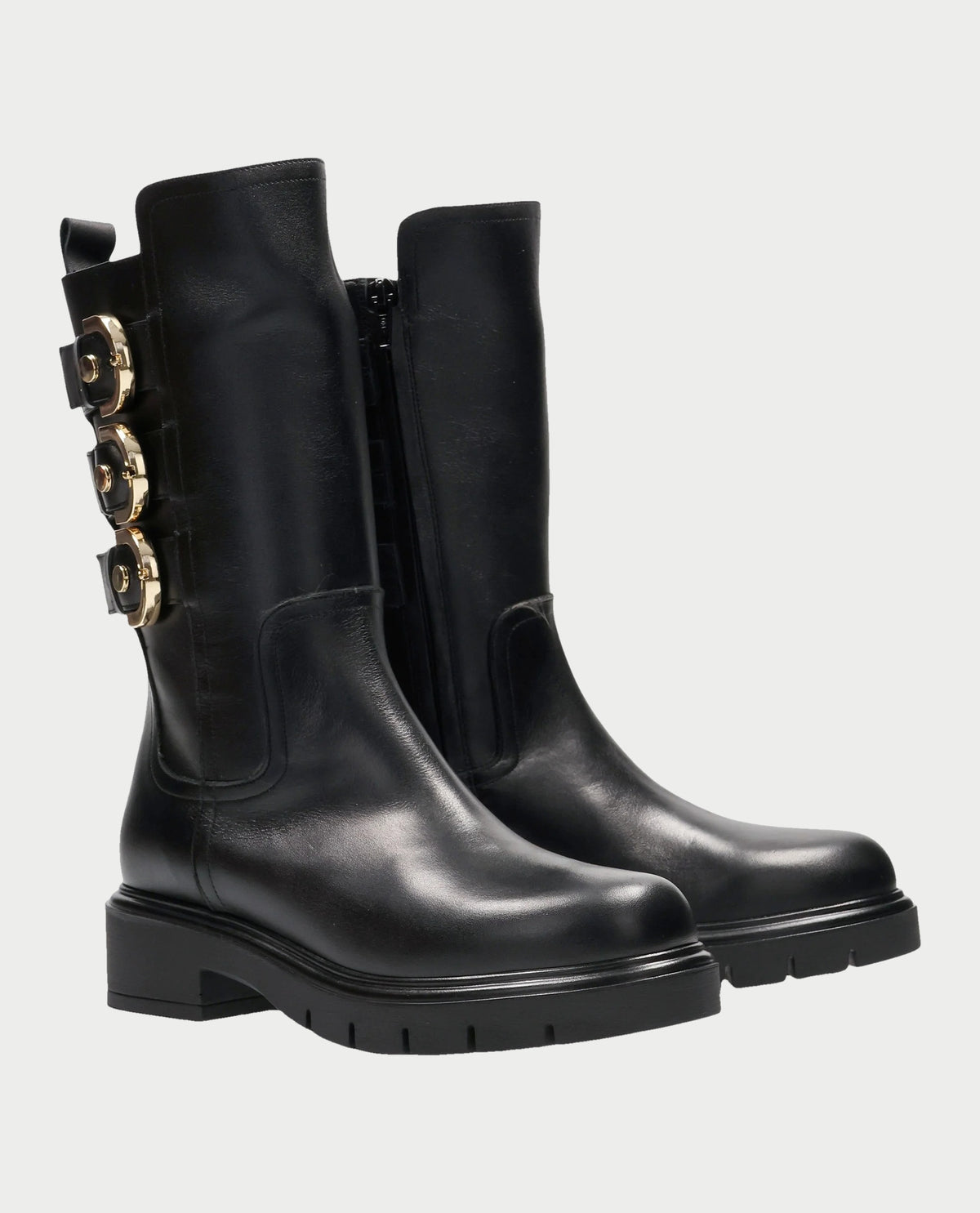 Stivali in pelle Albano con zip laterale 