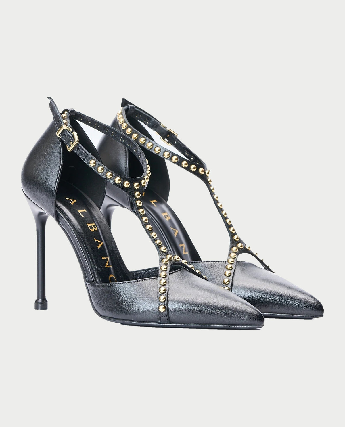 Decollete in pelle Albano con borchie 