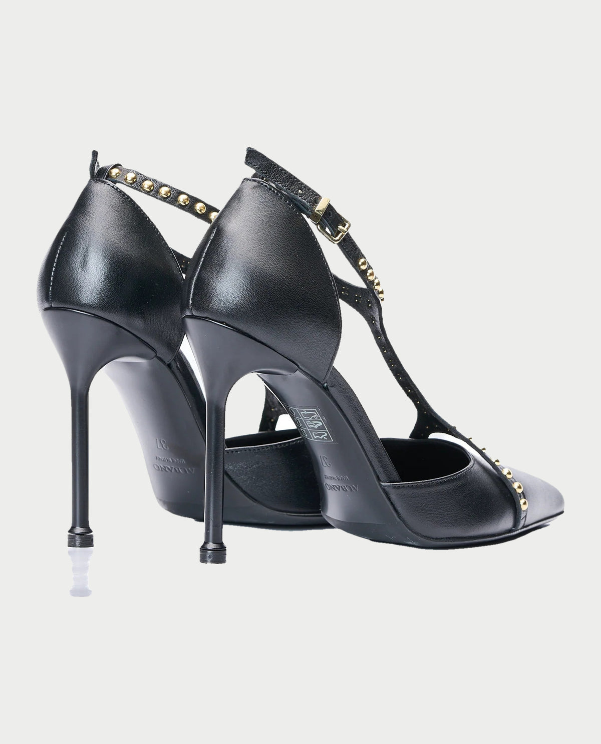 Decollete in pelle Albano con borchie 