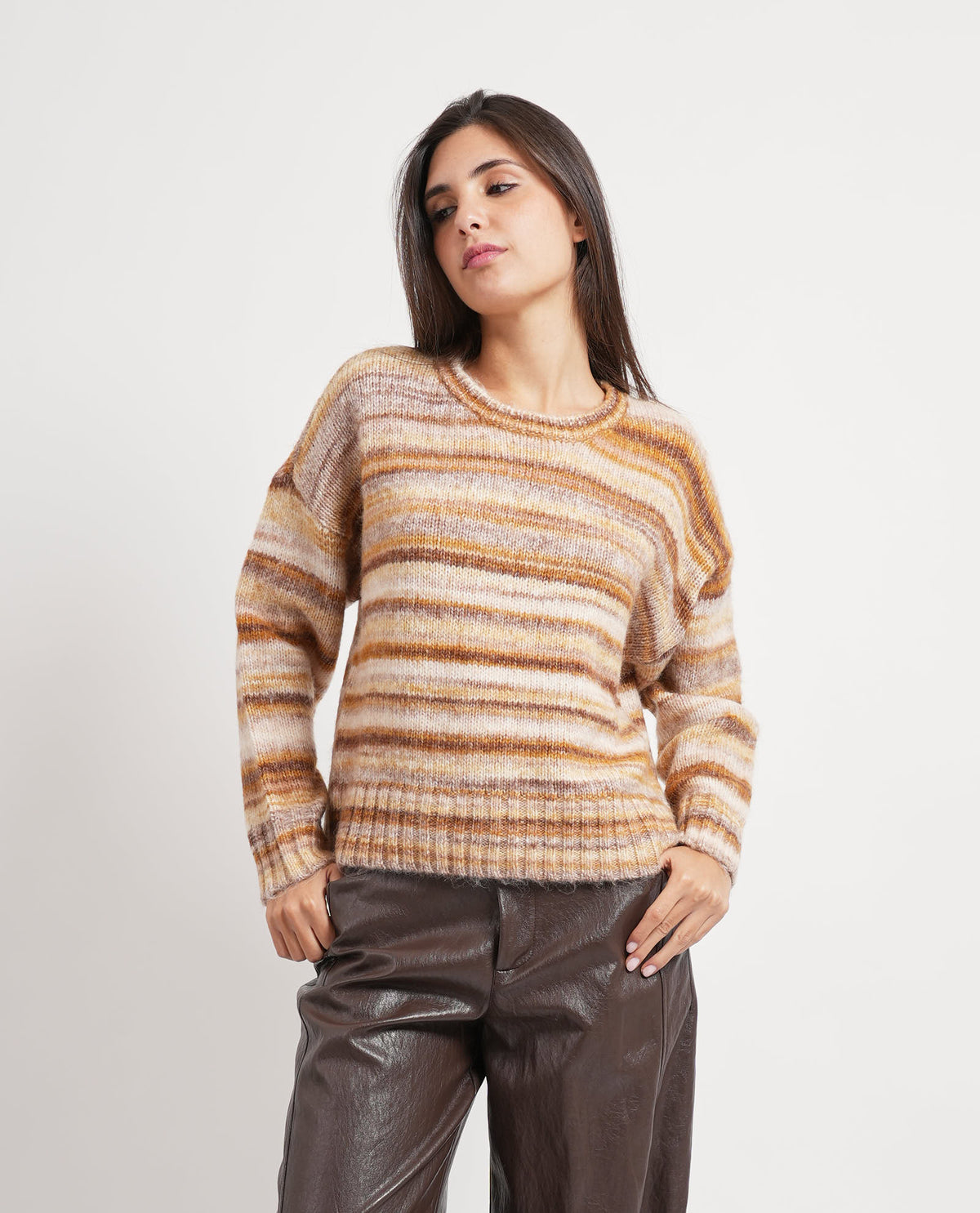 Maglione donna Annarita N con traforature 
