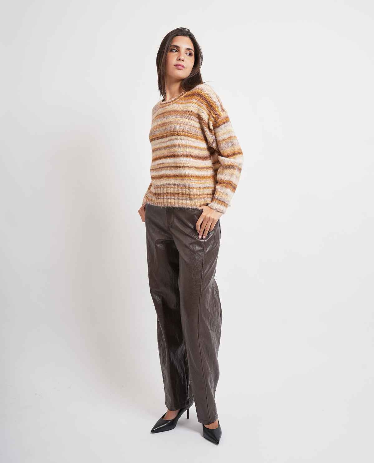Maglione donna Annarita N con traforature 