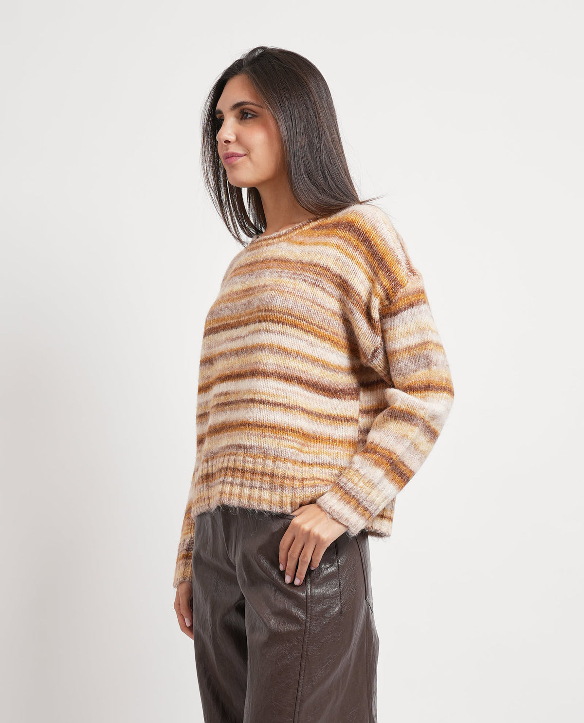 Maglione donna Annarita N con traforature 
