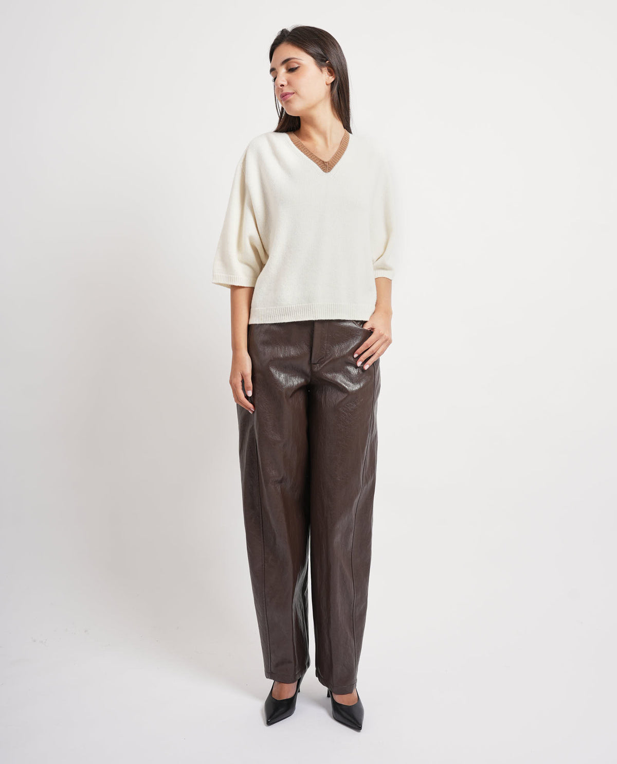 Maglione a collo alto Annarita N con spacchi 