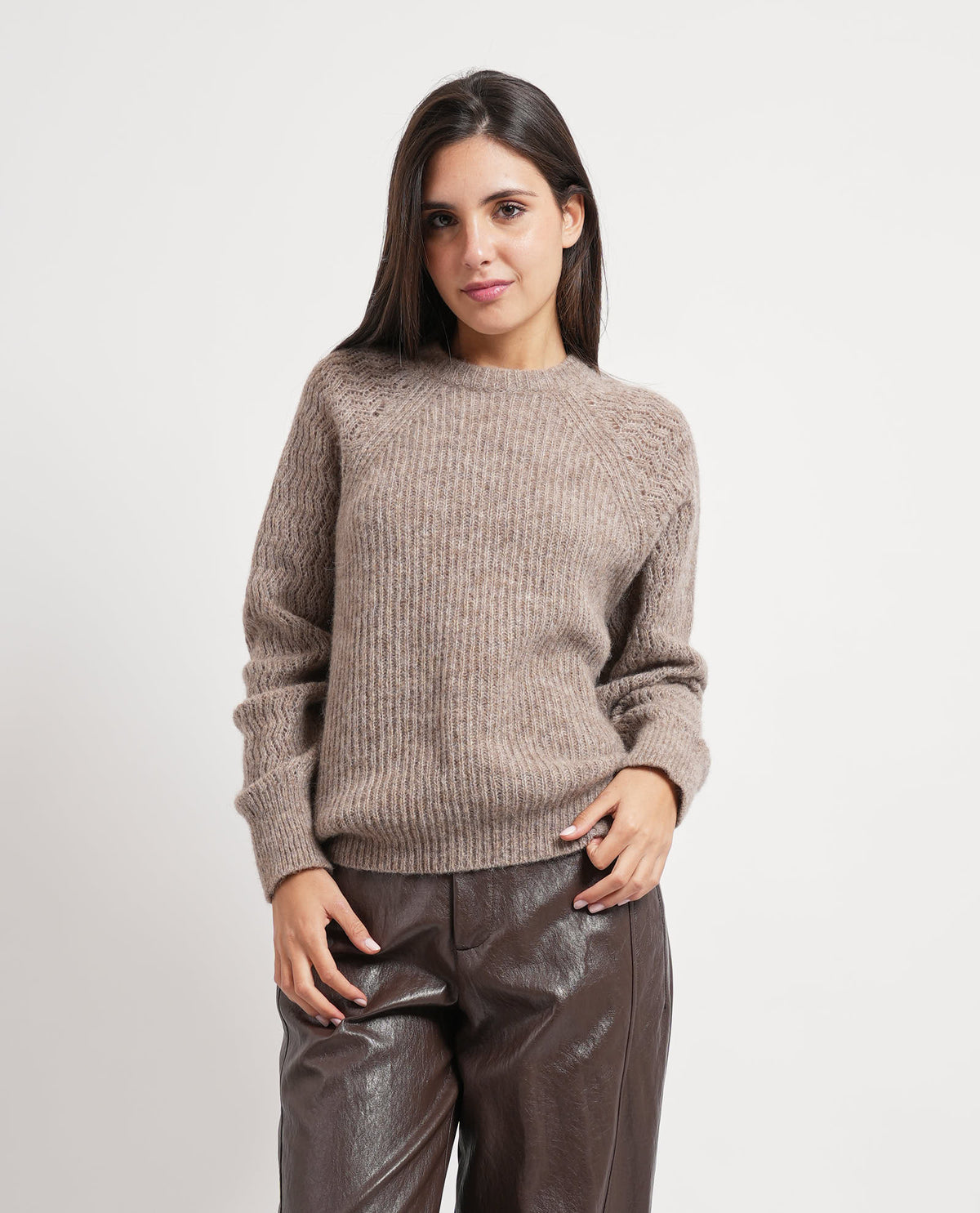 Maglione a V Annarita N e maniche corte 