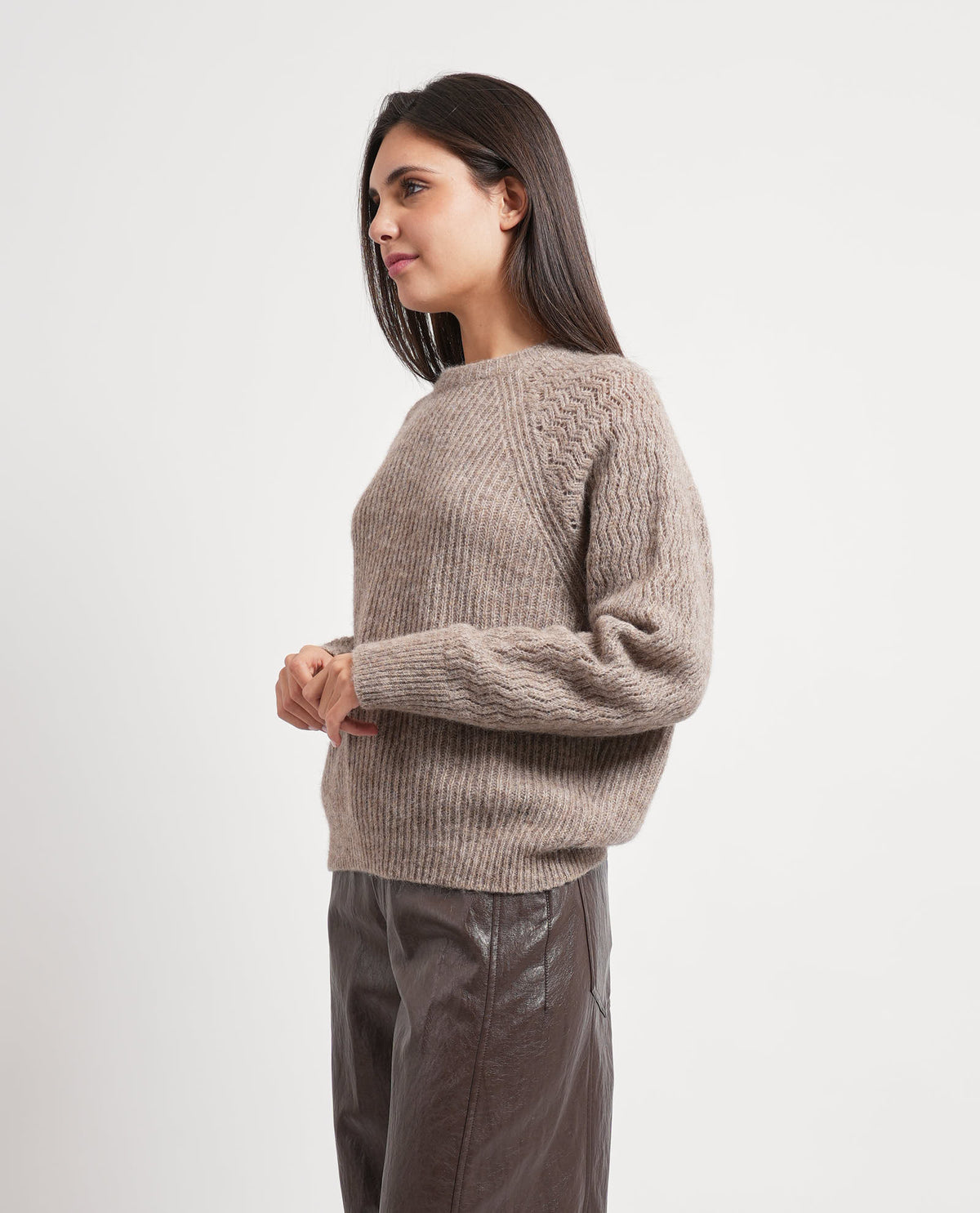 Maglione a V Annarita N e maniche corte 
