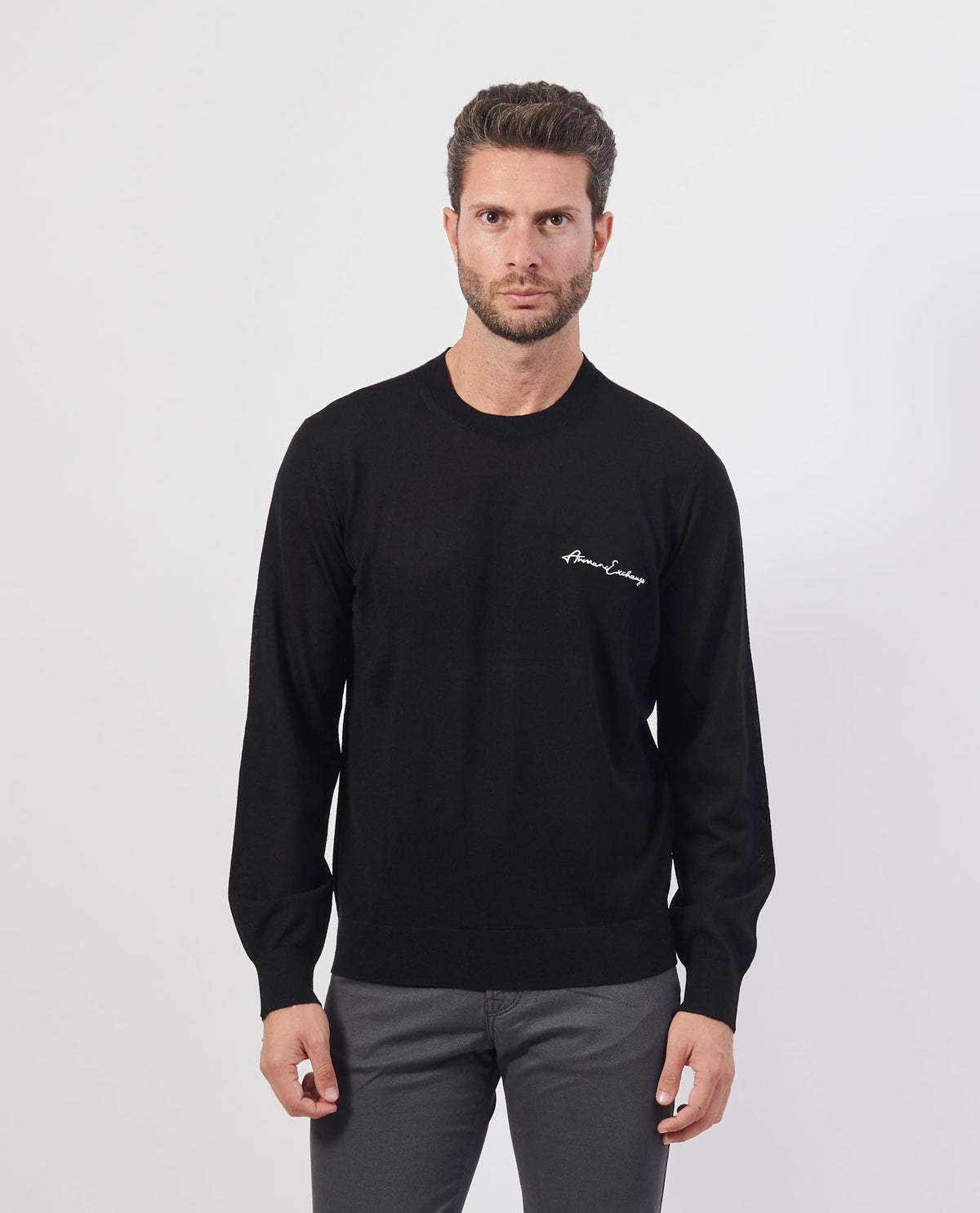 Maglione uomo Armani Exchange con logo ricamato 