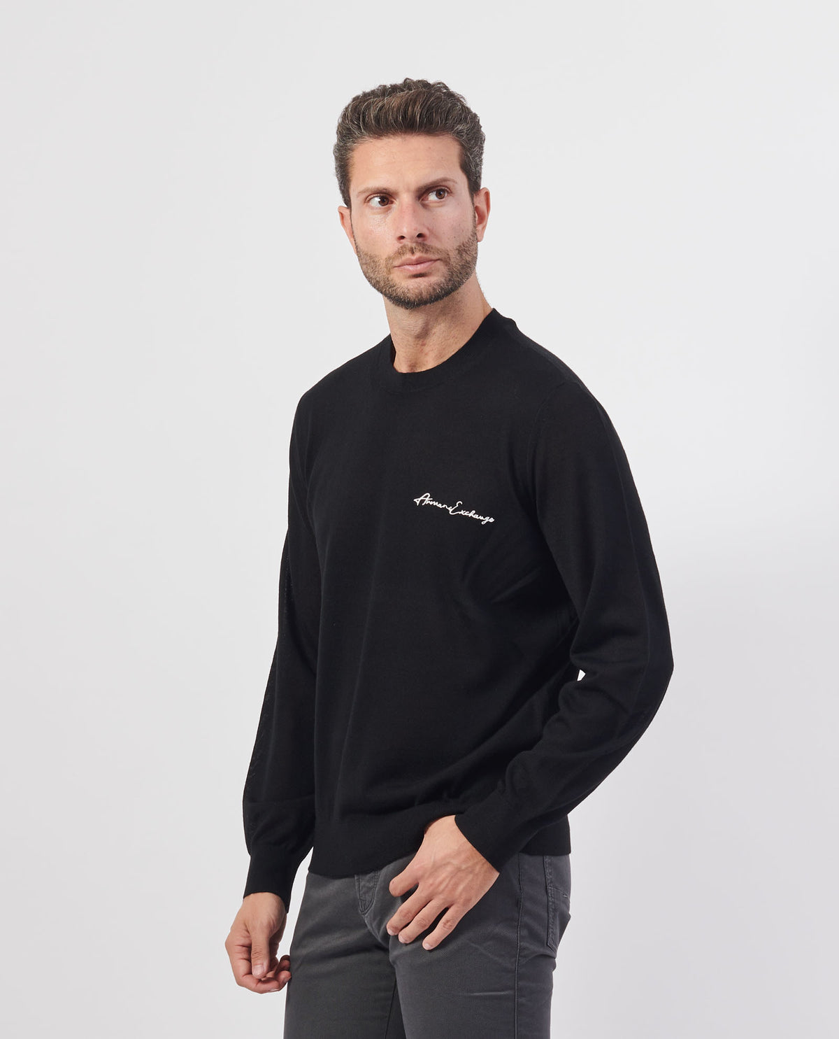 Maglione uomo Armani Exchange con logo ricamato 