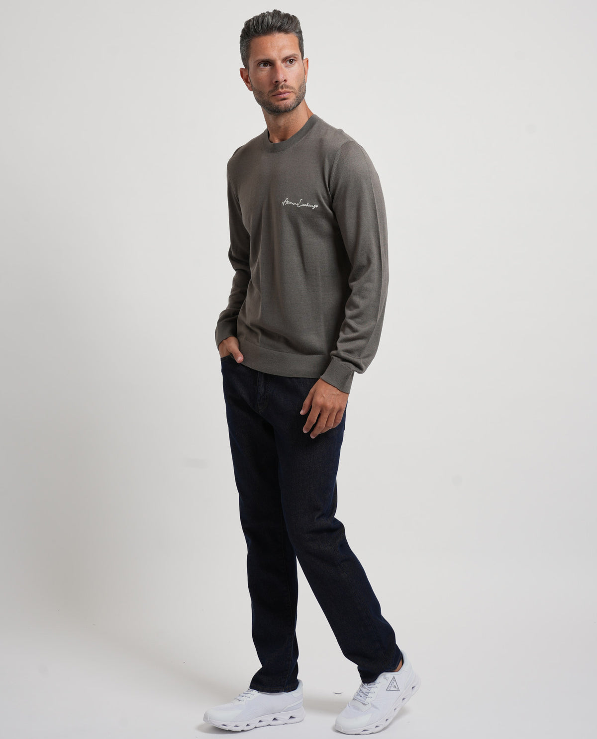 Maglione uomo Armani Exchange con logo ricamato 