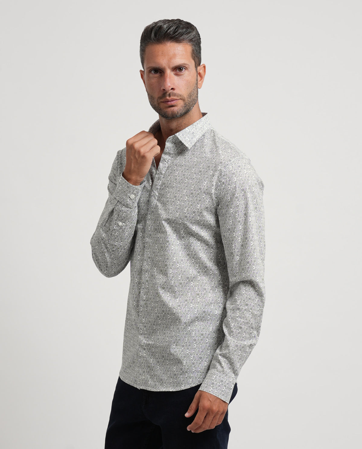 Camicia uomo Armani Exchange con motivo geometrico 
