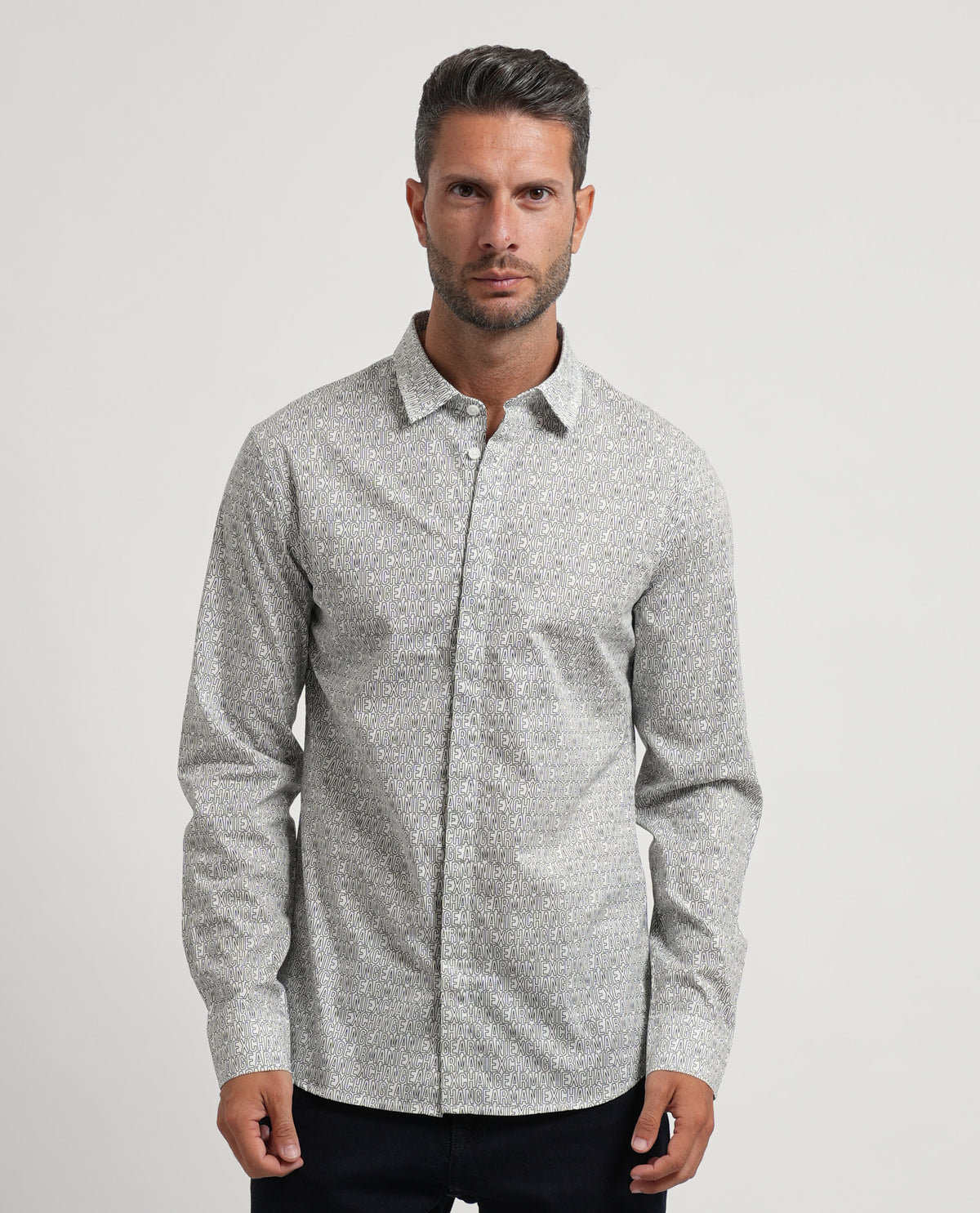 Camicia uomo Armani Exchange con motivo geometrico 