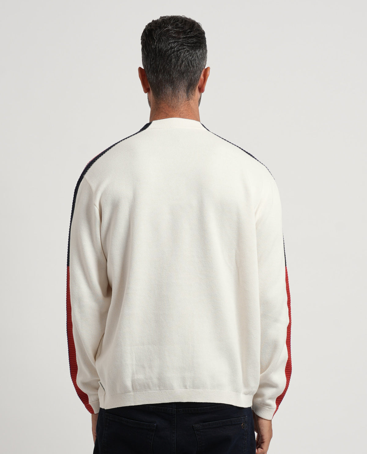 Pullover girocollo AX con bande laterali 