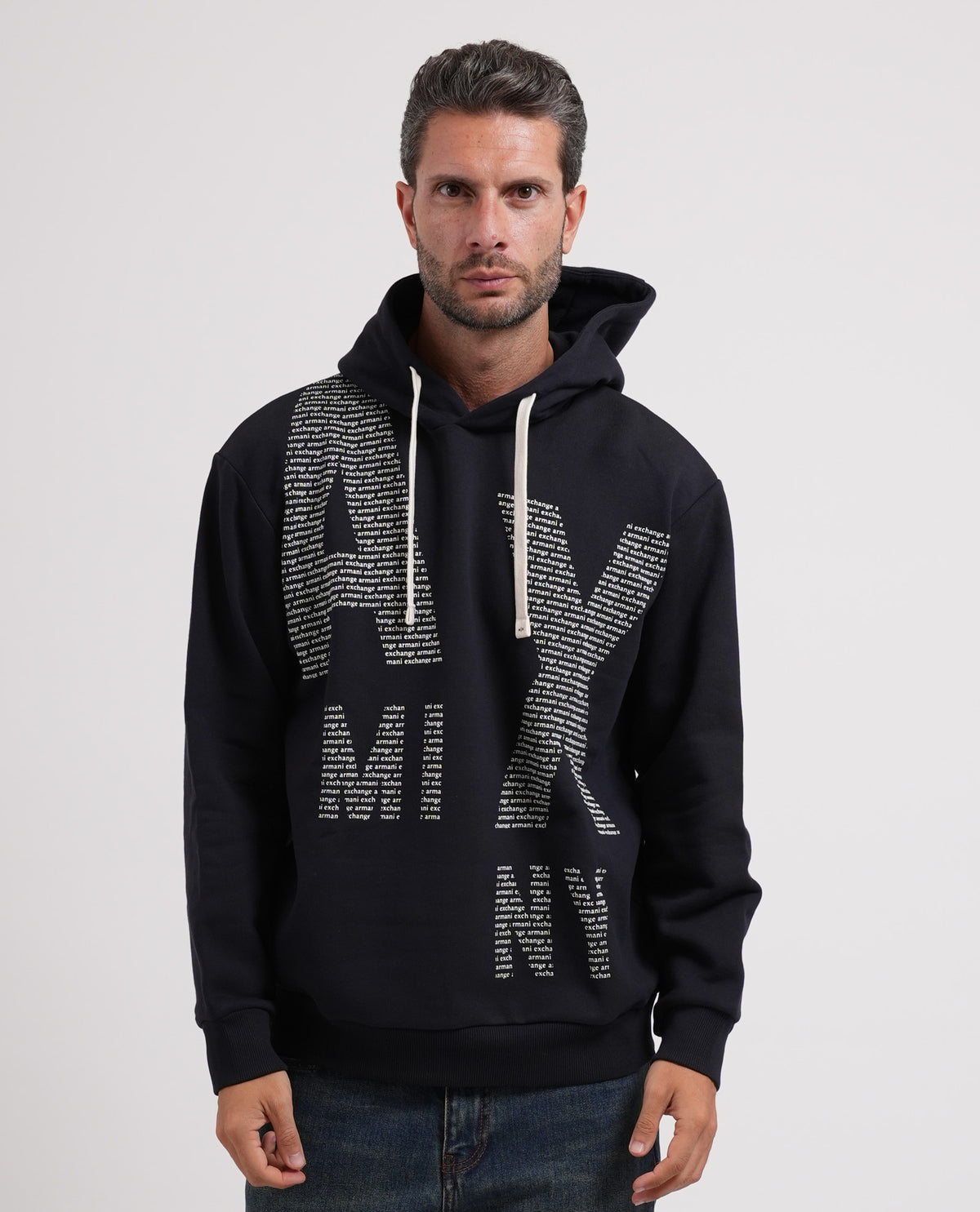 Felpa uomo AX con cappuccio e logo 
