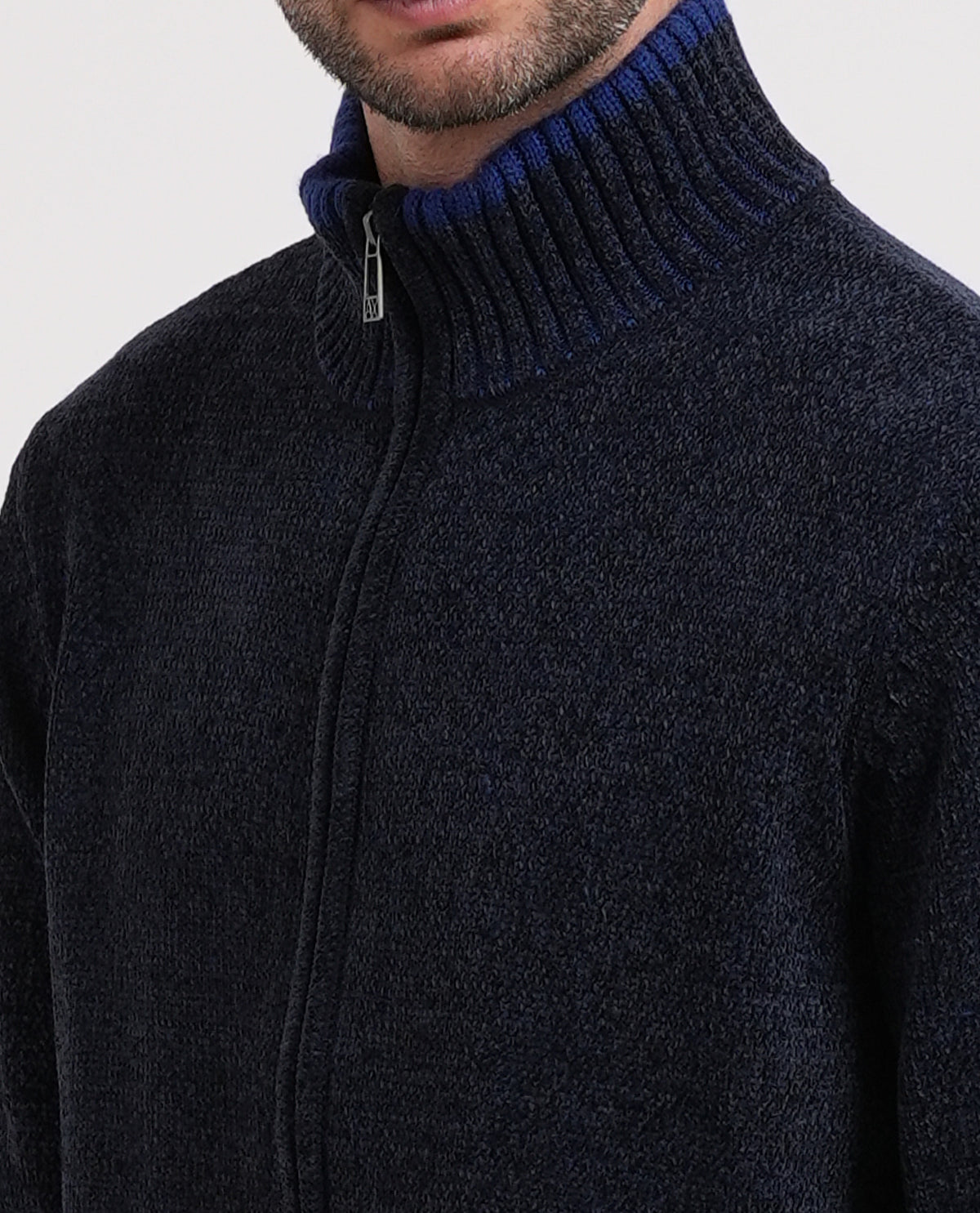 Cardigan uomo AX in misto lana a collo alto 