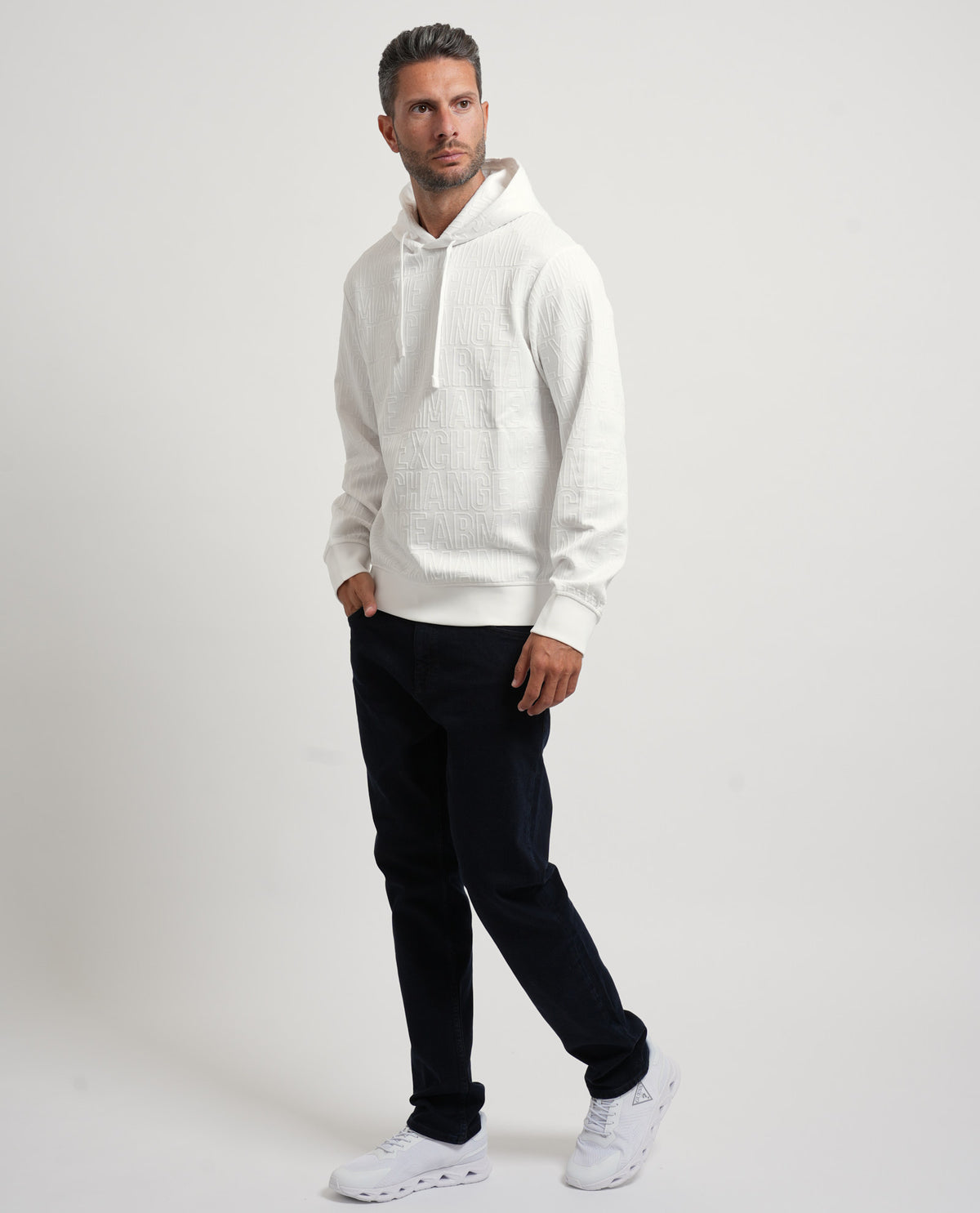 Felpa con cappuccio AX uomo e logo 