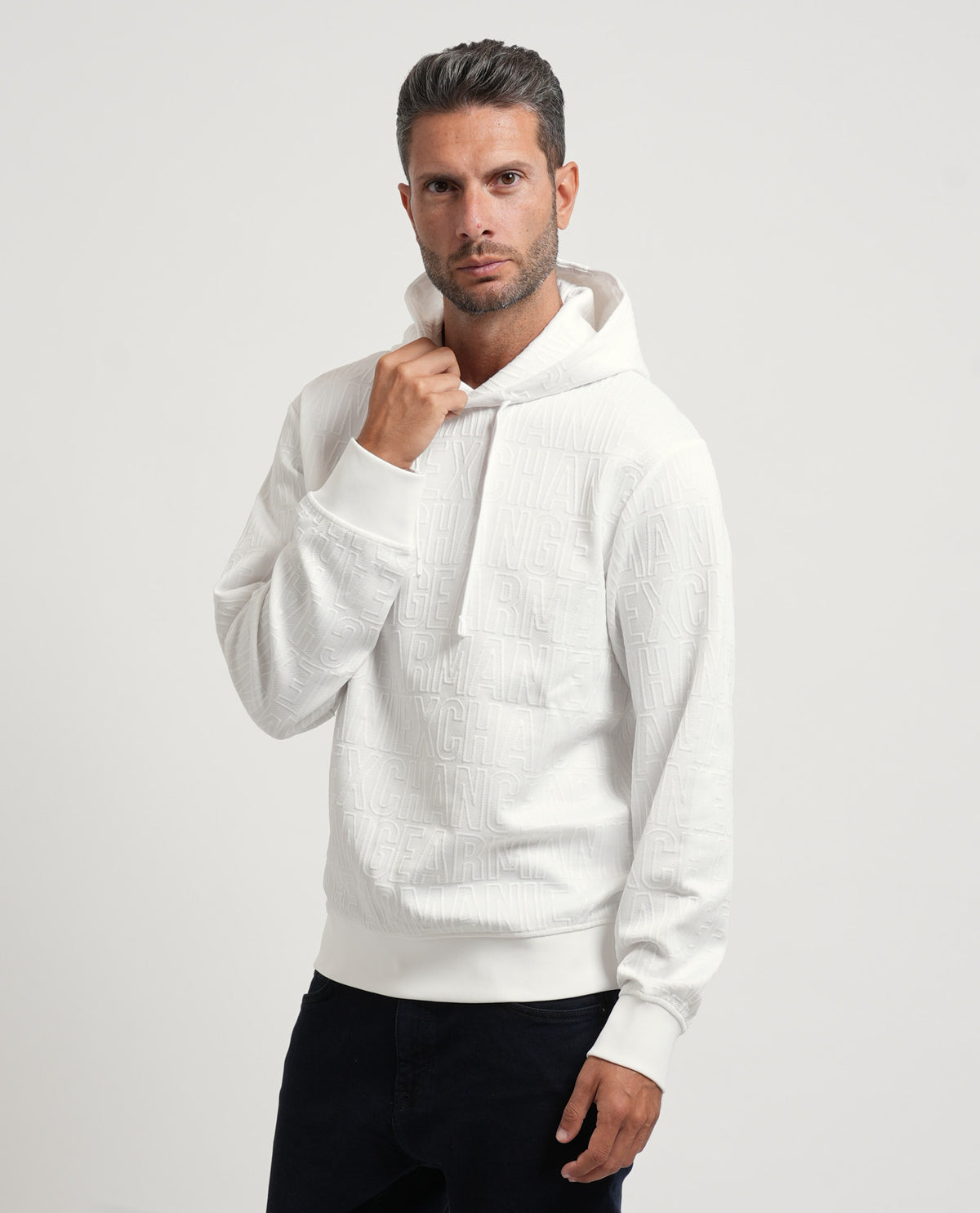 Felpa con cappuccio AX uomo e logo 