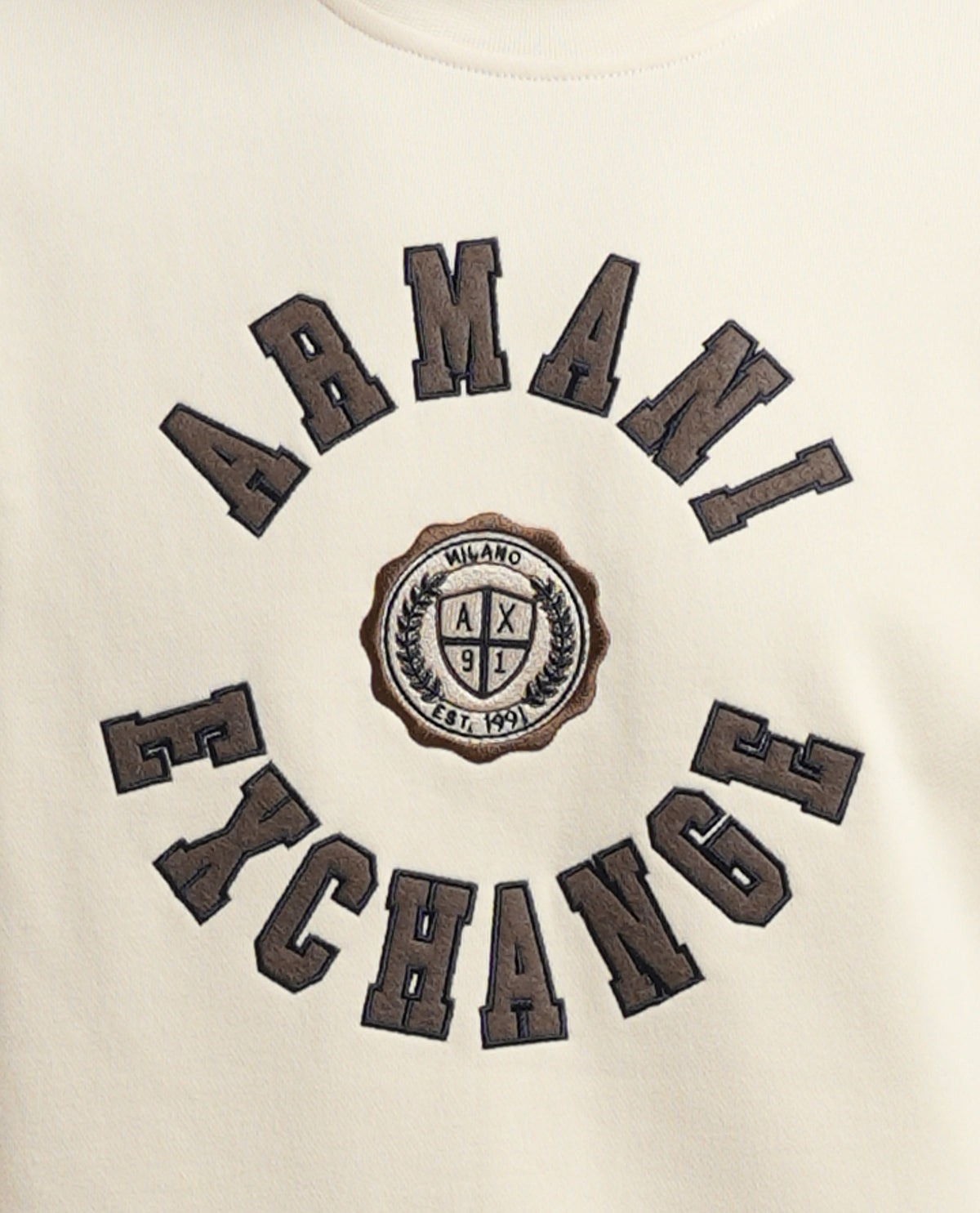 Felpa girocollo Armani Exchange con logo e bordi a costine 