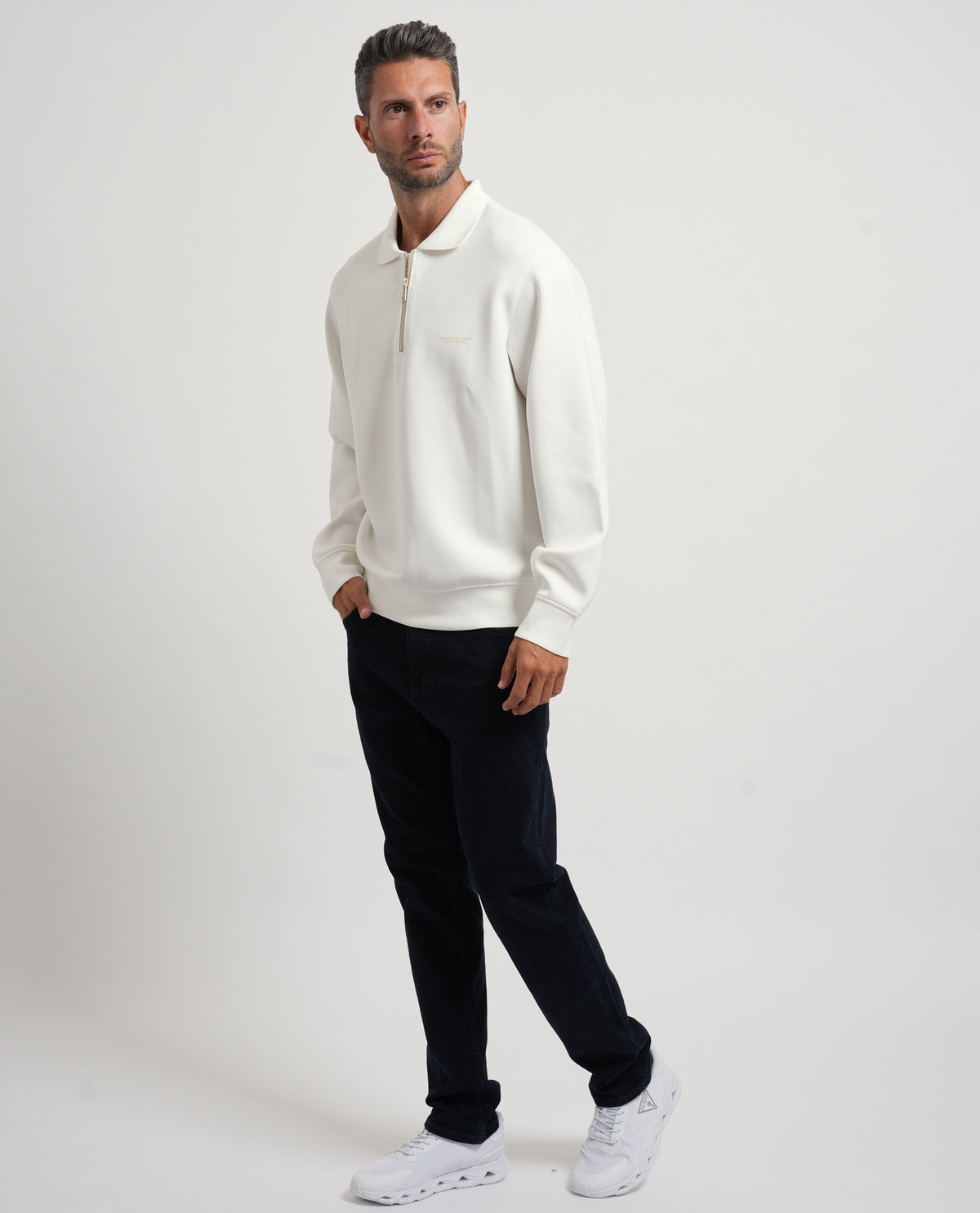 Felpa uomo AX con zip a quarto 