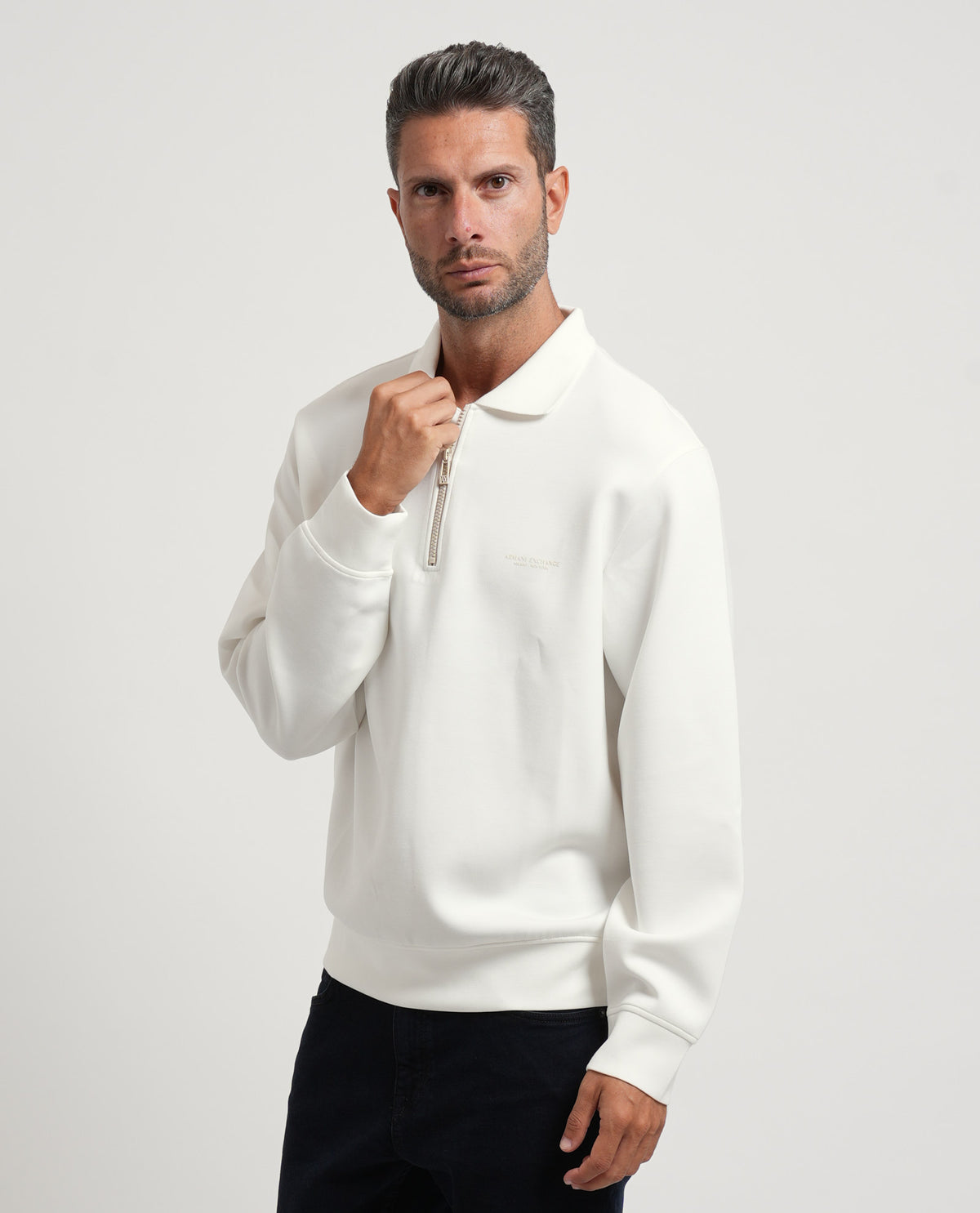 Felpa uomo AX con zip a quarto 