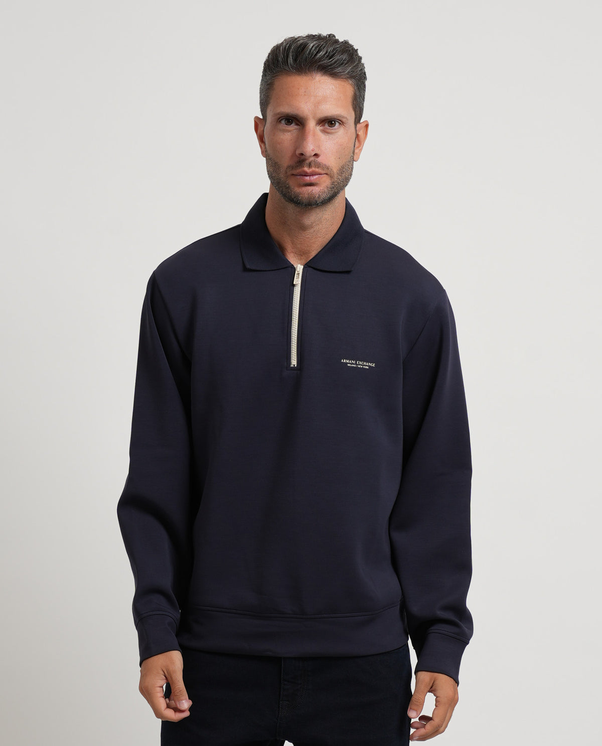 Felpa uomo AX con zip a quarto 