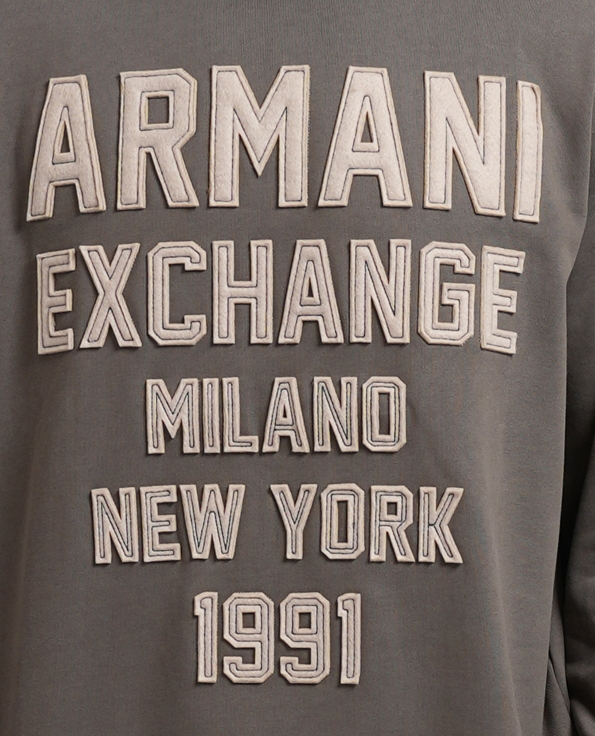 Felpa uomo AX con cappuccio e logo frontale 