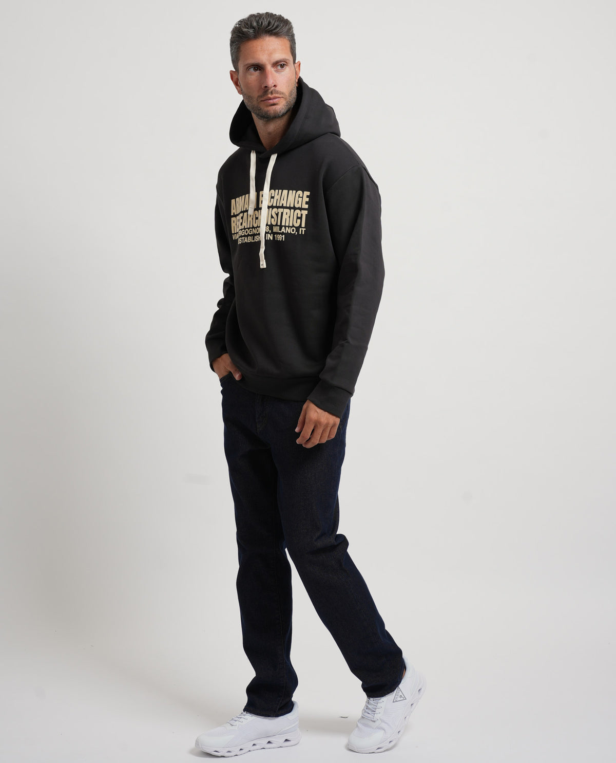 Felpa uomo Armani Exchange con cappuccio e logo 