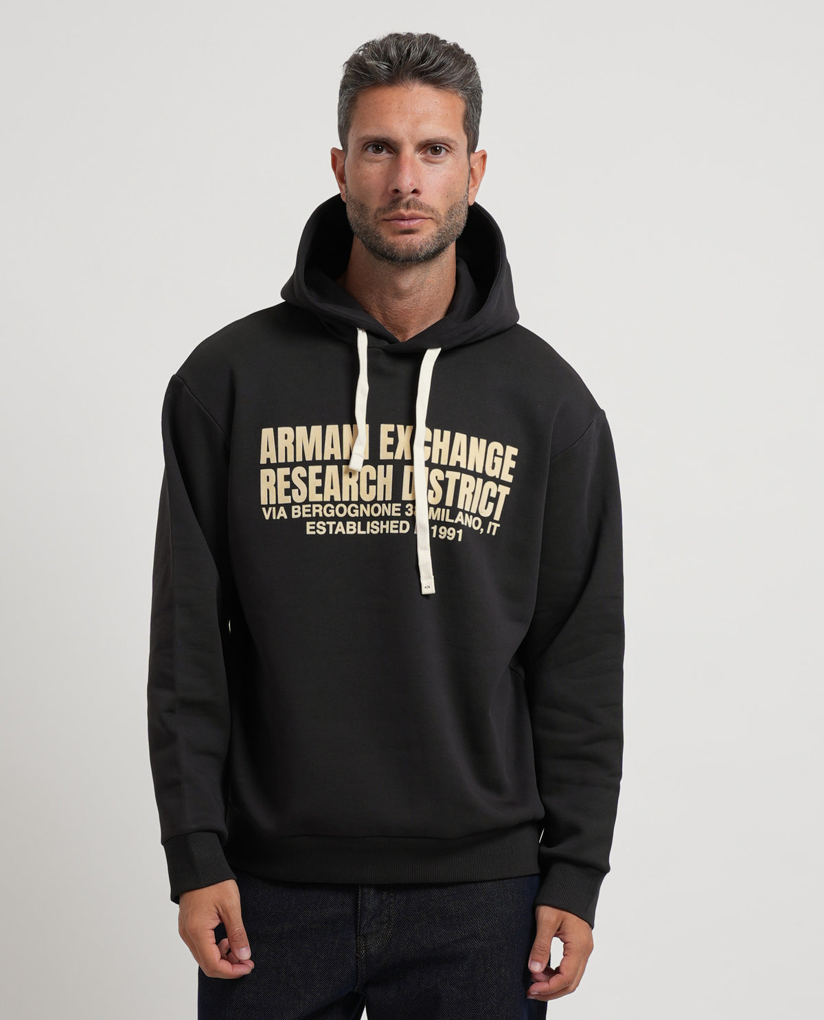 Felpa uomo Armani Exchange con cappuccio e logo 