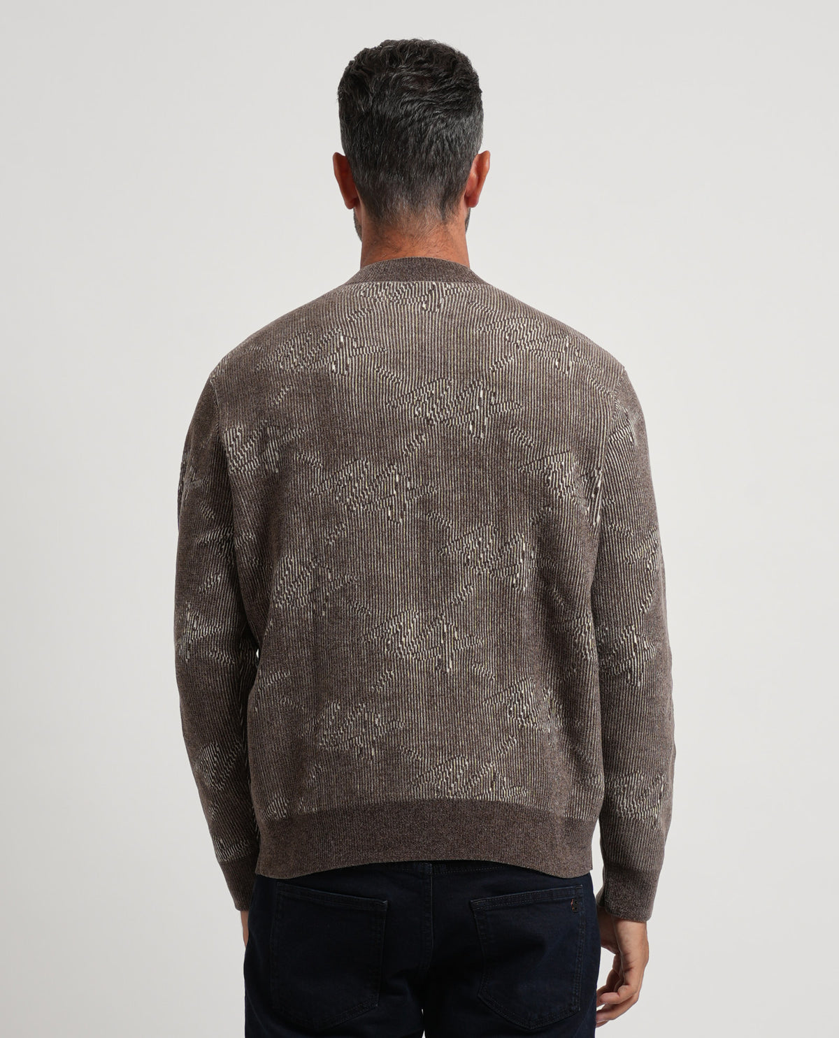 Pullover uomo Armani con logo e bordi a costine 