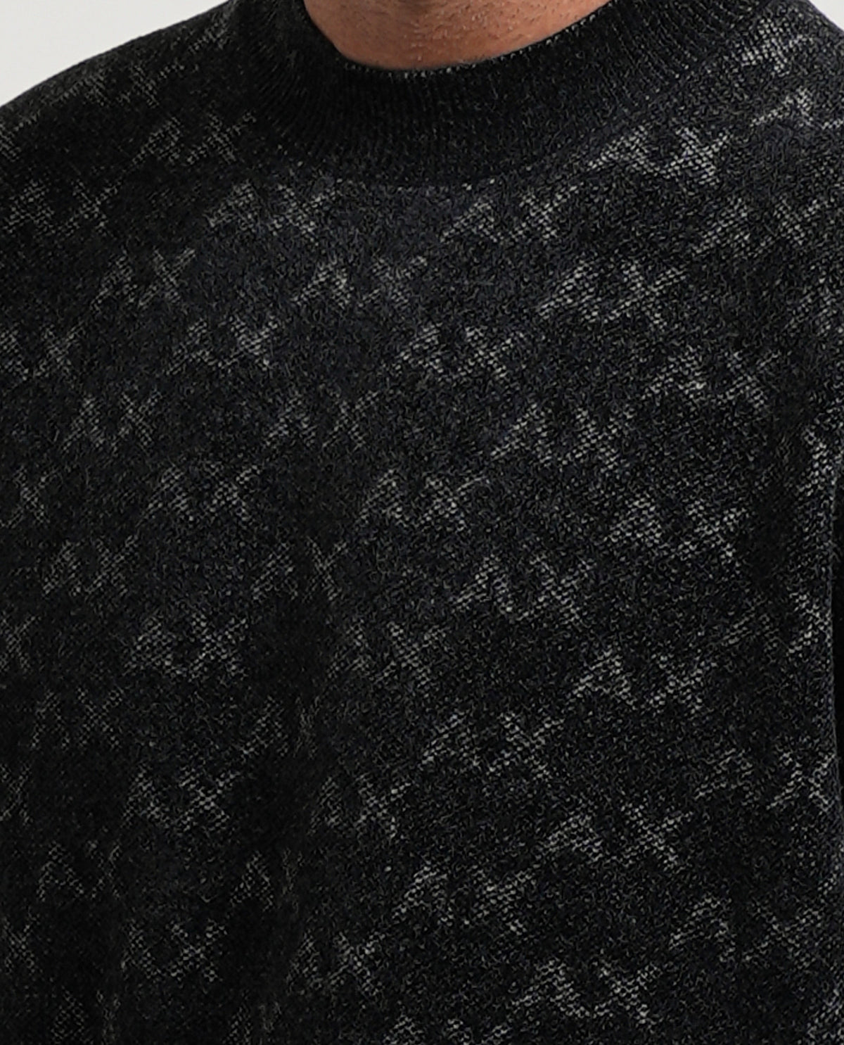 Pullover uomo Armani con logo e bordi a costine 