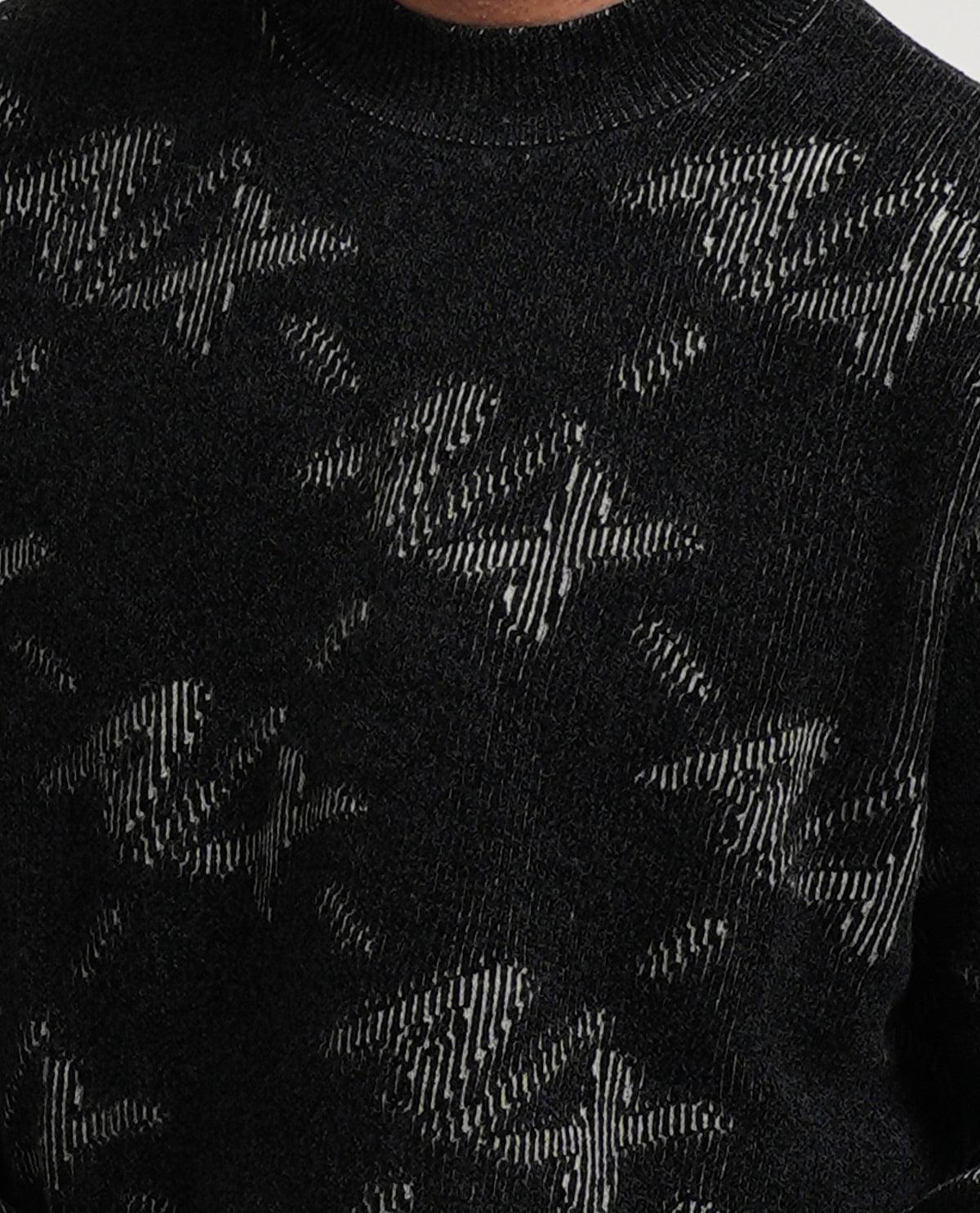 Pullover uomo Armani con logo e bordi a costine 