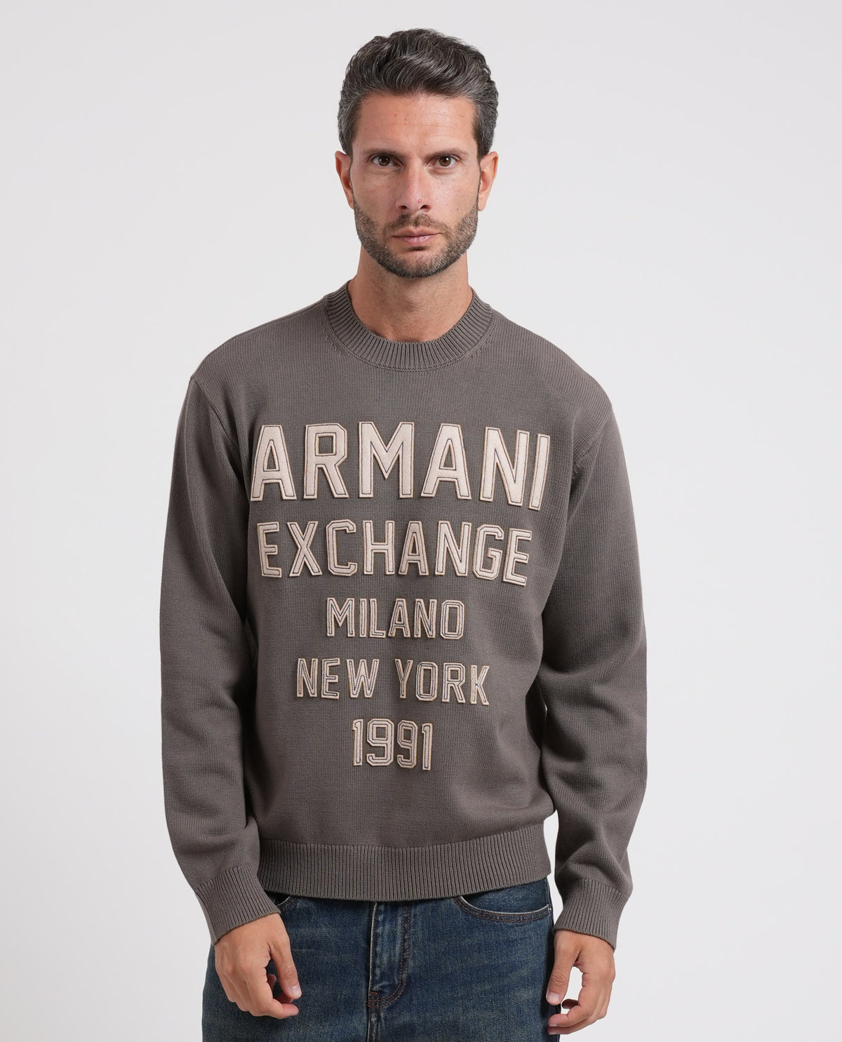 Maglia girocollo uomo AX con maxi logo 