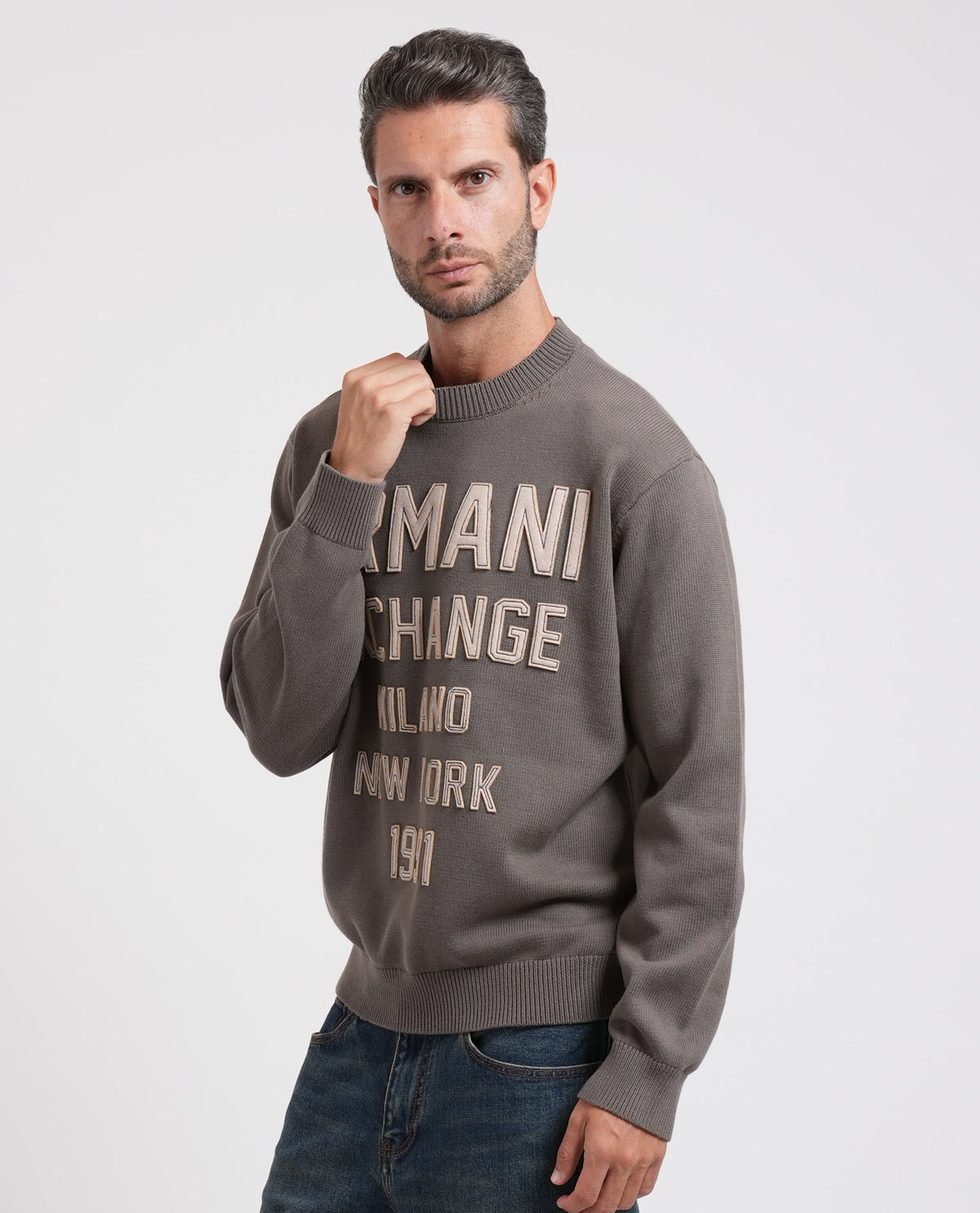 Maglia girocollo uomo AX con maxi logo 