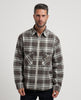 Armani men's plaid flannel crossover shirt