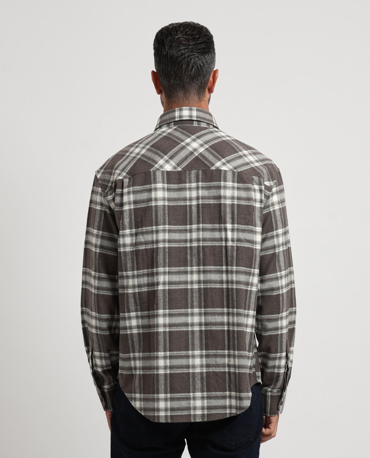 Camicia crossover uomo Armani in flanella a quadri 