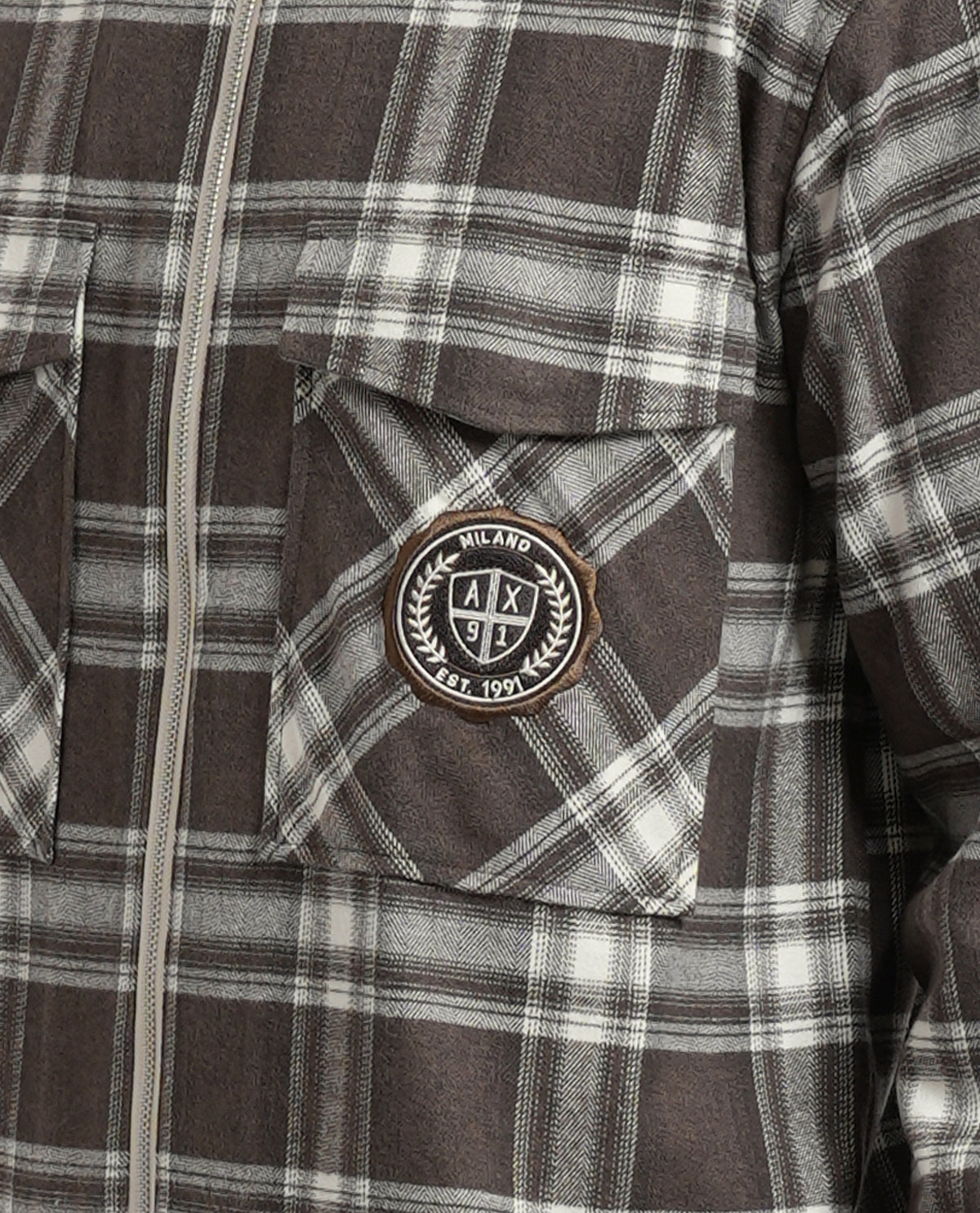 Camicia crossover uomo Armani in flanella a quadri 