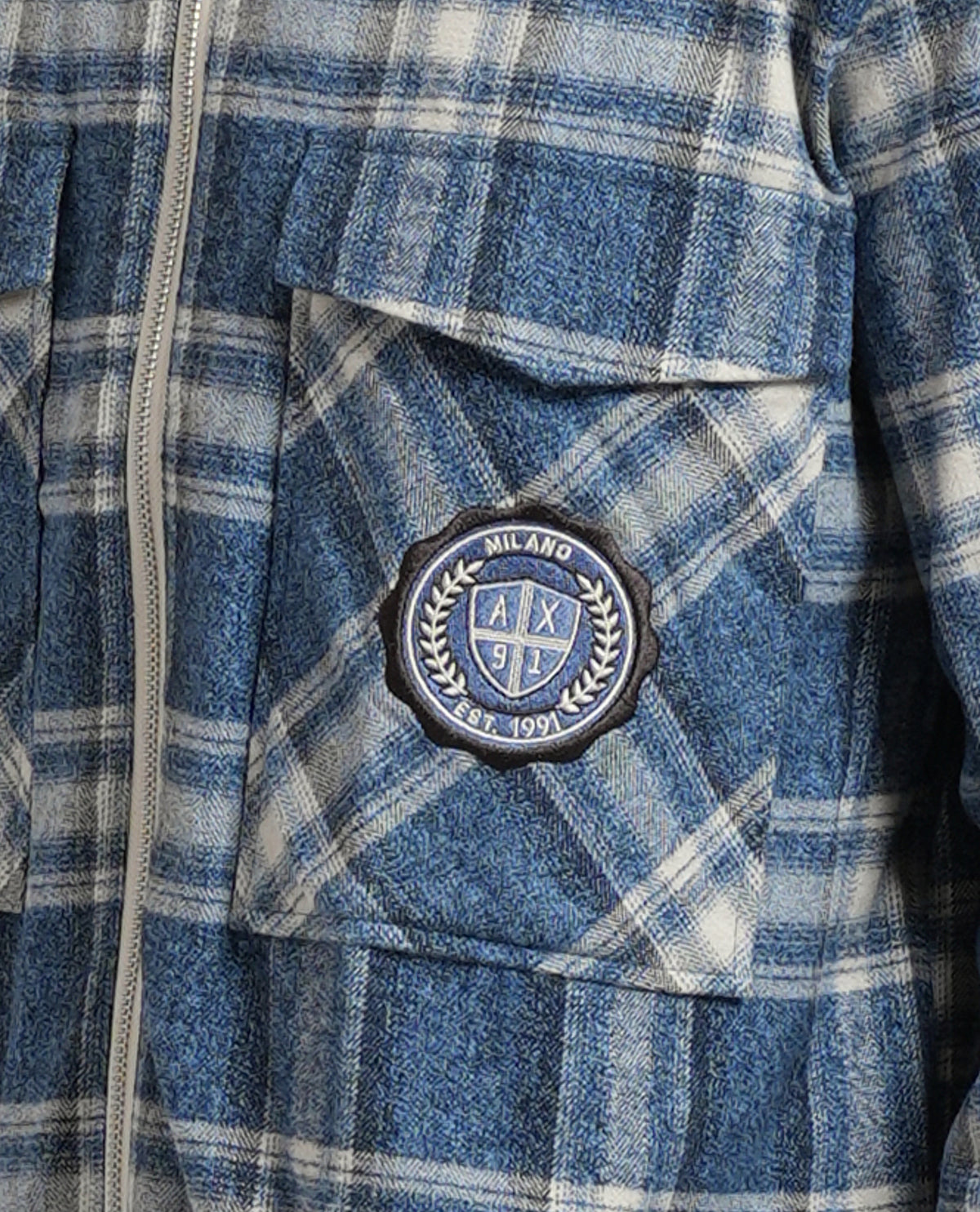 Camicia crossover uomo Armani in flanella a quadri 