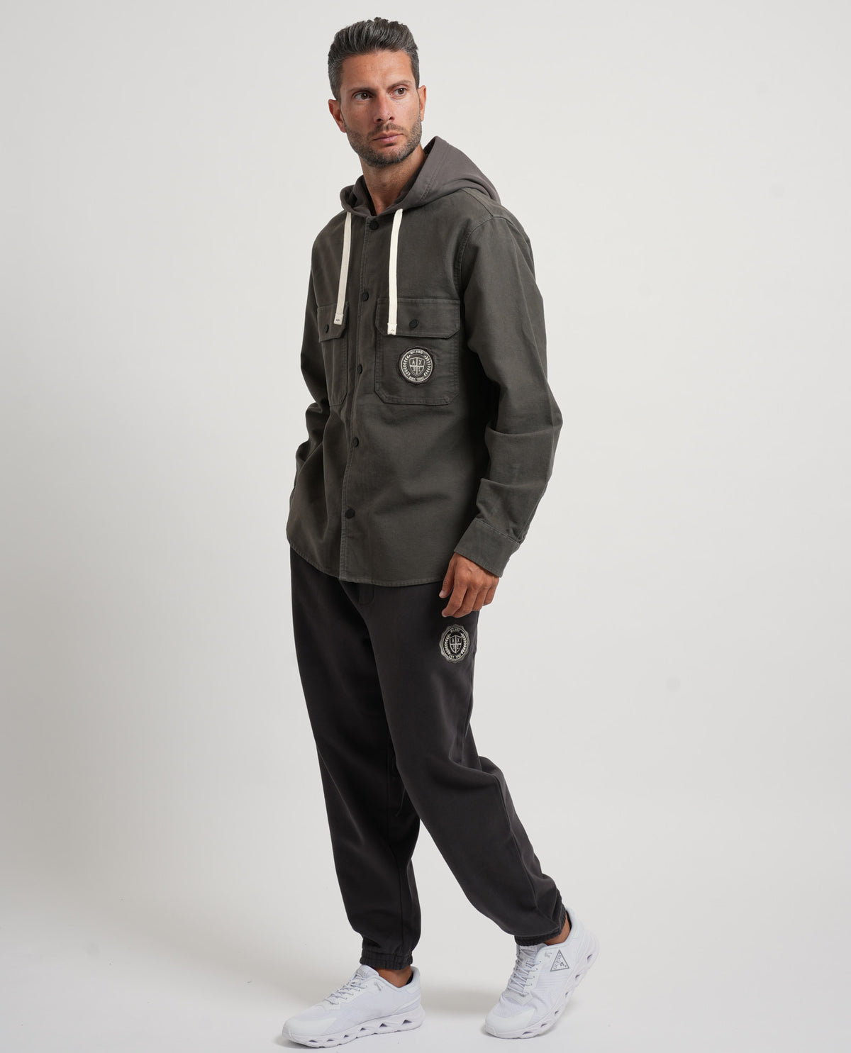 Camicia crossover AX uomo in fustagno di cotone 