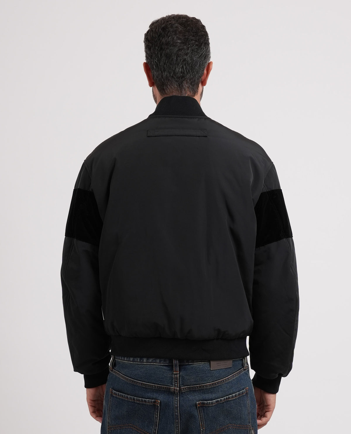 Giubbotto bomber Armani con banda in velluto 