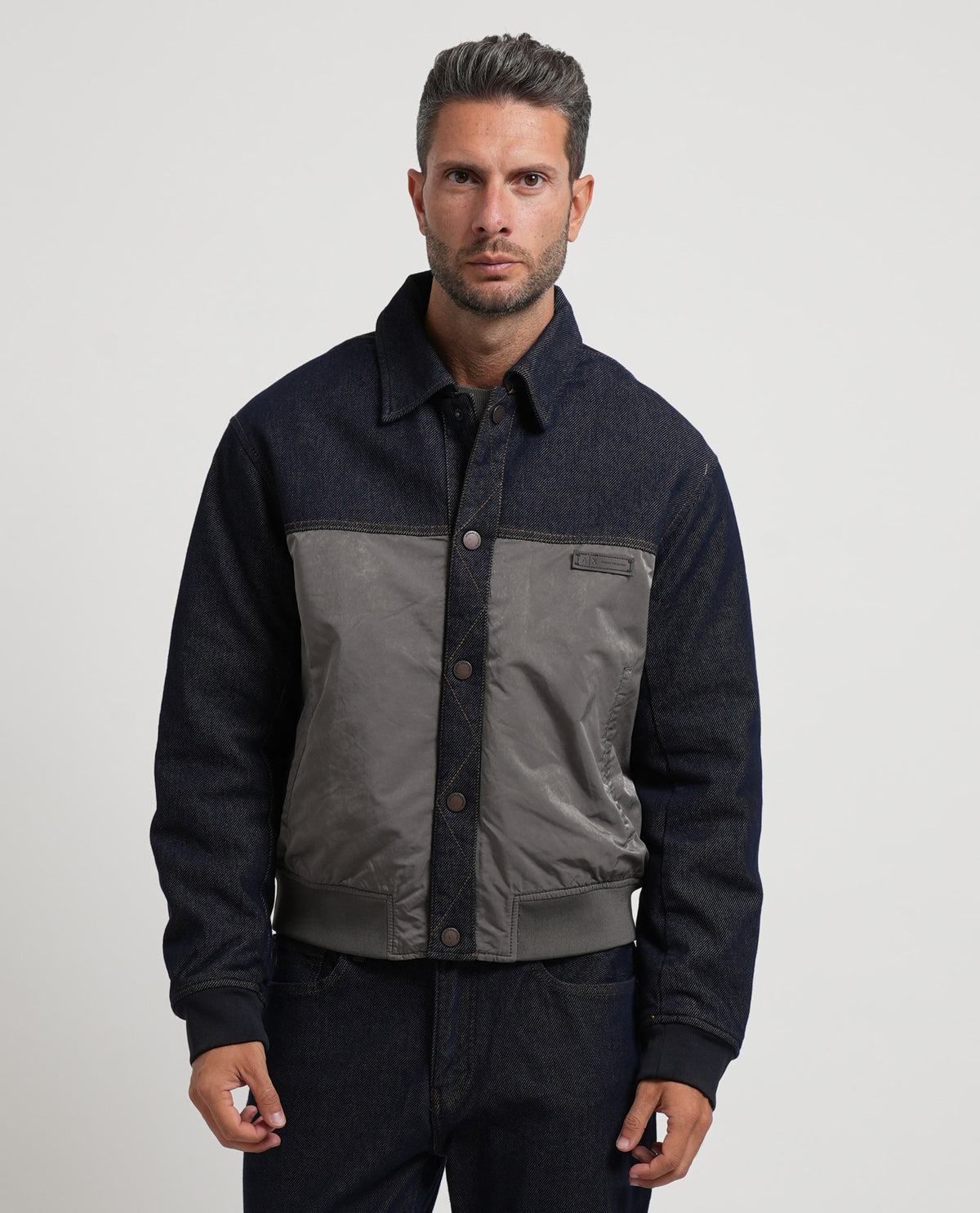 Giubbino blouson Armani uomo con inserti denim 