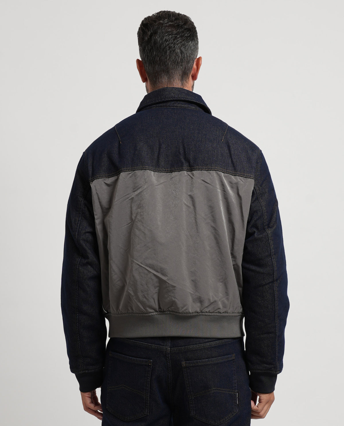 Giubbino blouson Armani uomo con inserti denim 