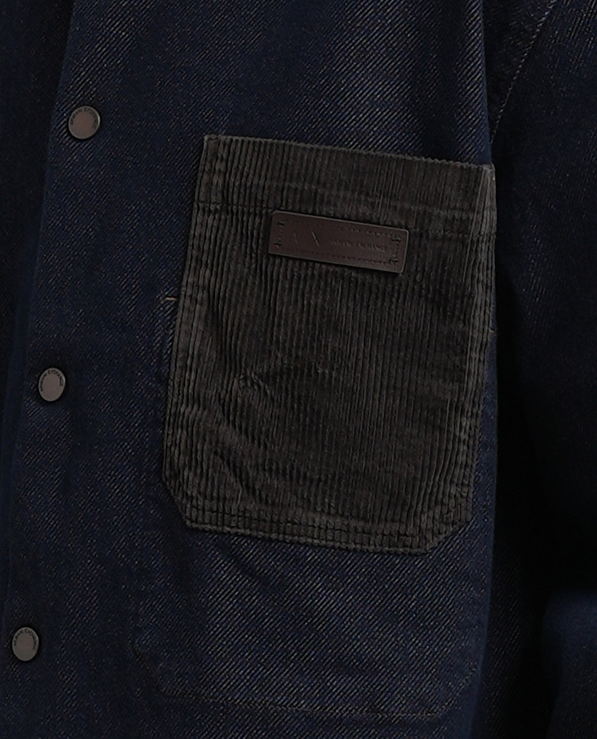Camicia denim AX uomo con collo in velluto 