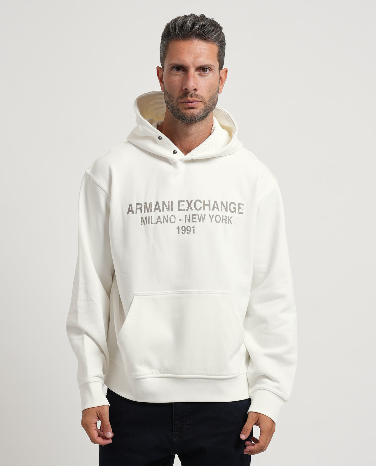 Felpa uomo AX con cappuccio e logo 