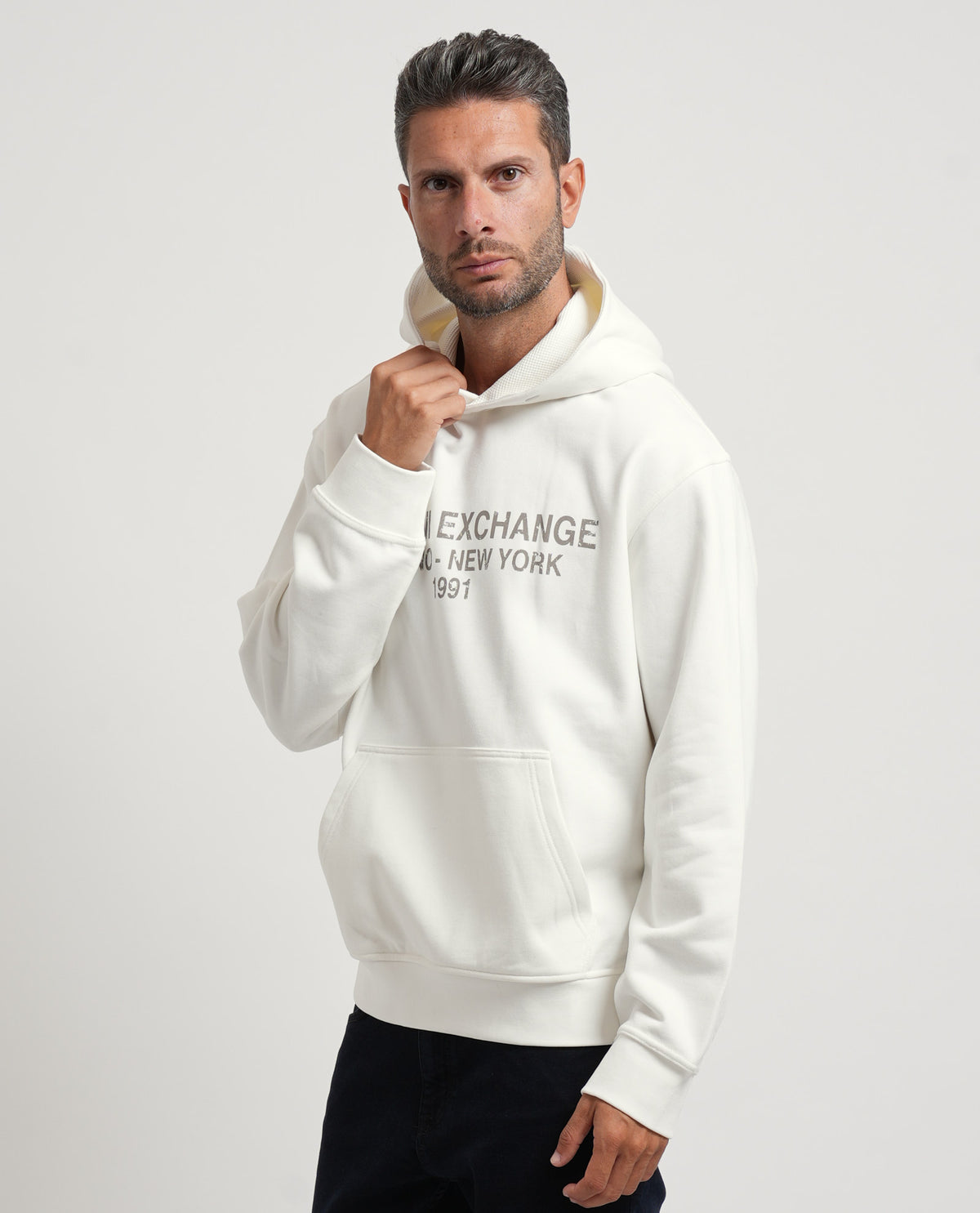 Felpa uomo AX con cappuccio e logo 