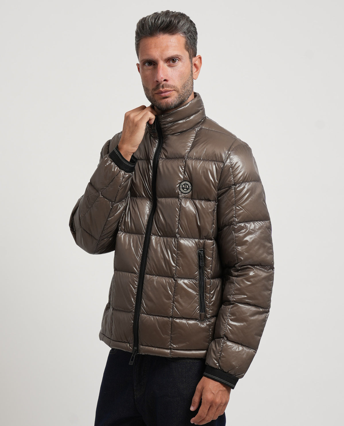 Piumino lucido uomo Armani Exchange trapuntato 
