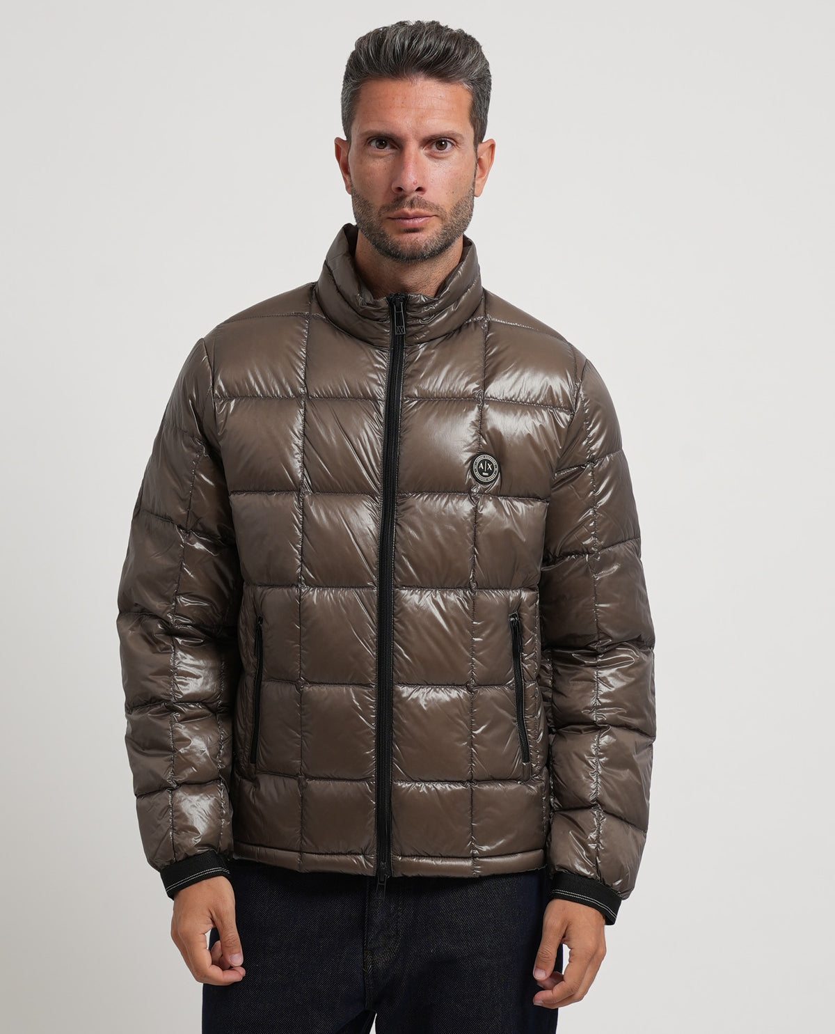 Piumino lucido uomo Armani Exchange trapuntato 