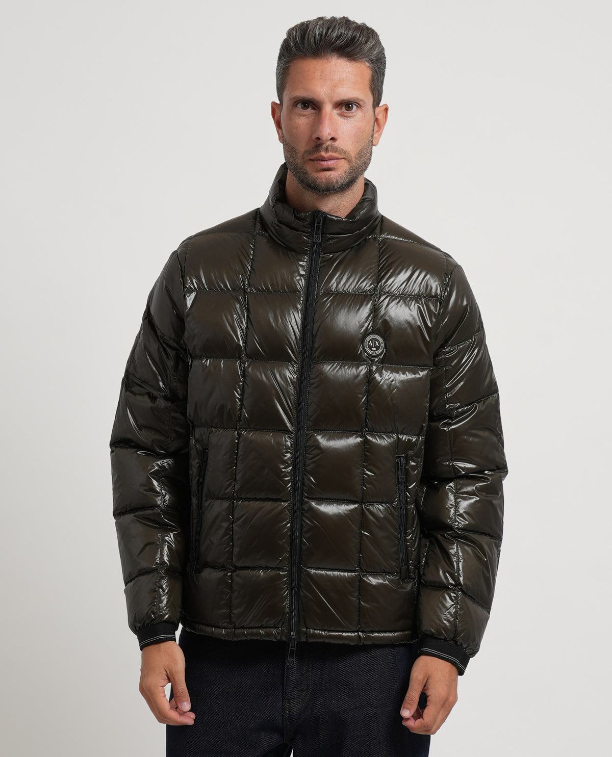 Piumino lucido uomo Armani Exchange trapuntato 
