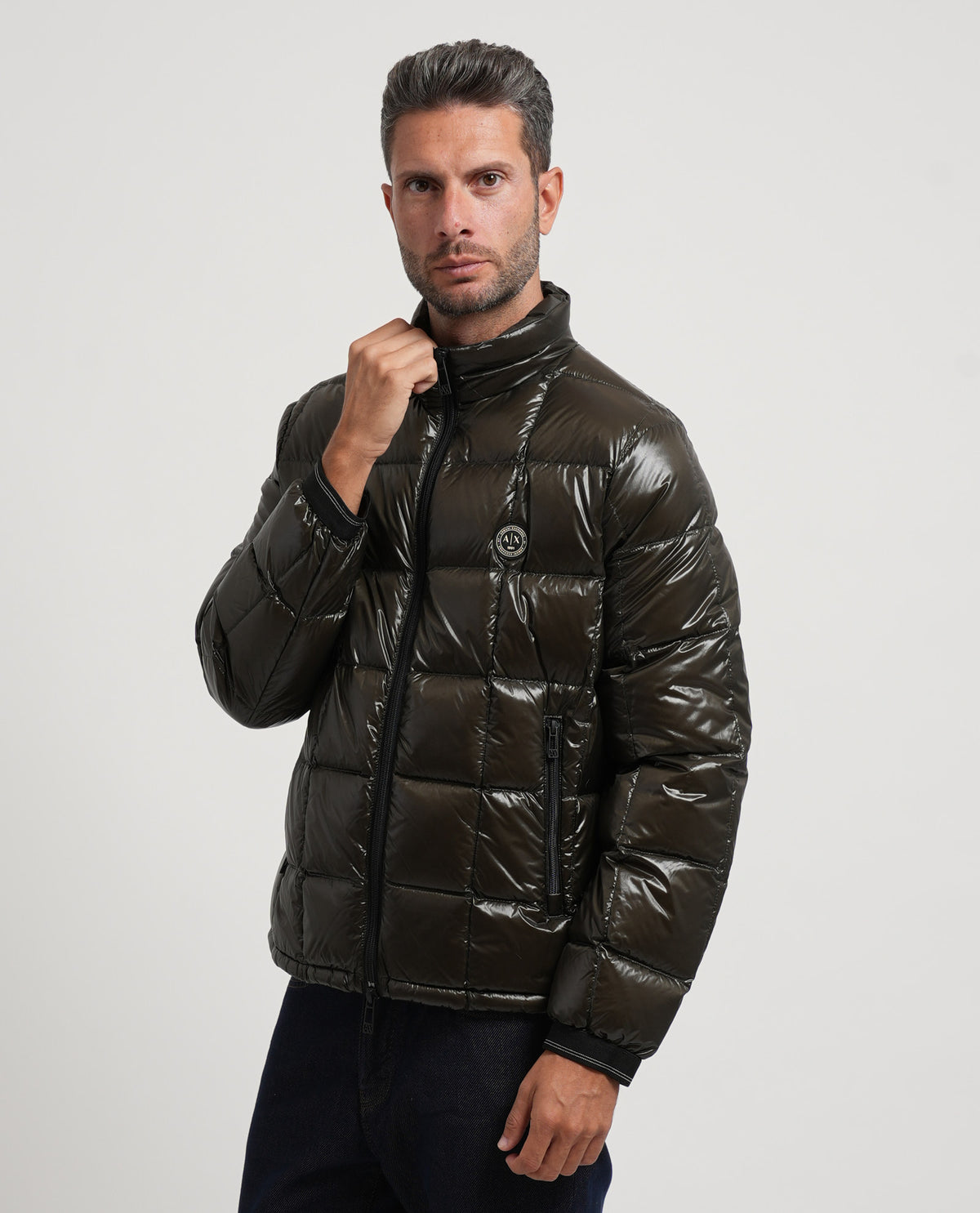Piumino lucido uomo Armani Exchange trapuntato 