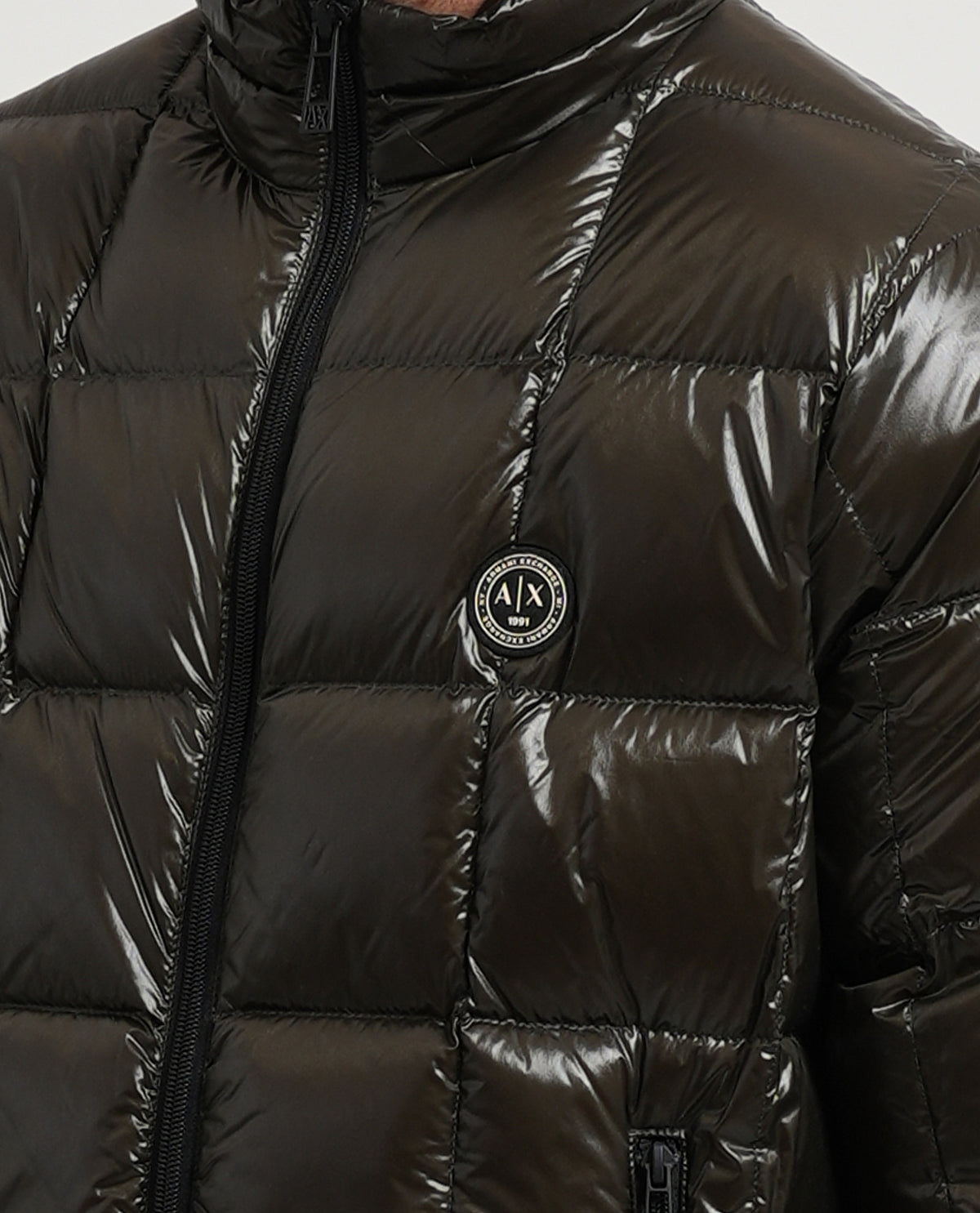 Piumino lucido uomo Armani Exchange trapuntato 