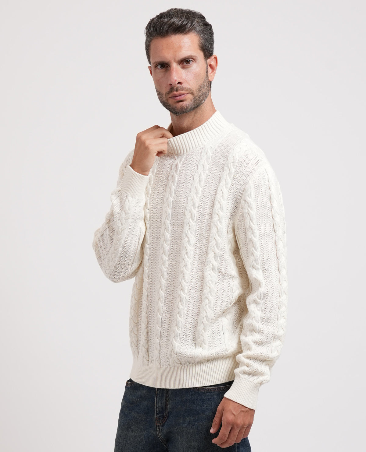 Pullover uomo Armani Exchange con trama a trecce 